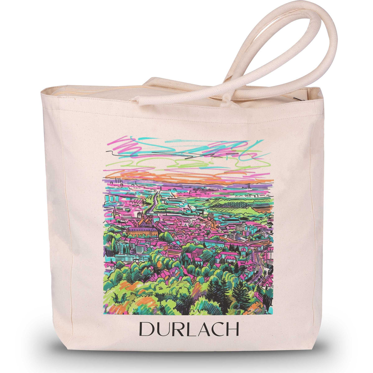 Durlach Shopping Tasche - Karlsruhe - Deutschland Tote Bag - Einkaufstasche im Tag Graffiti Stil - favplace