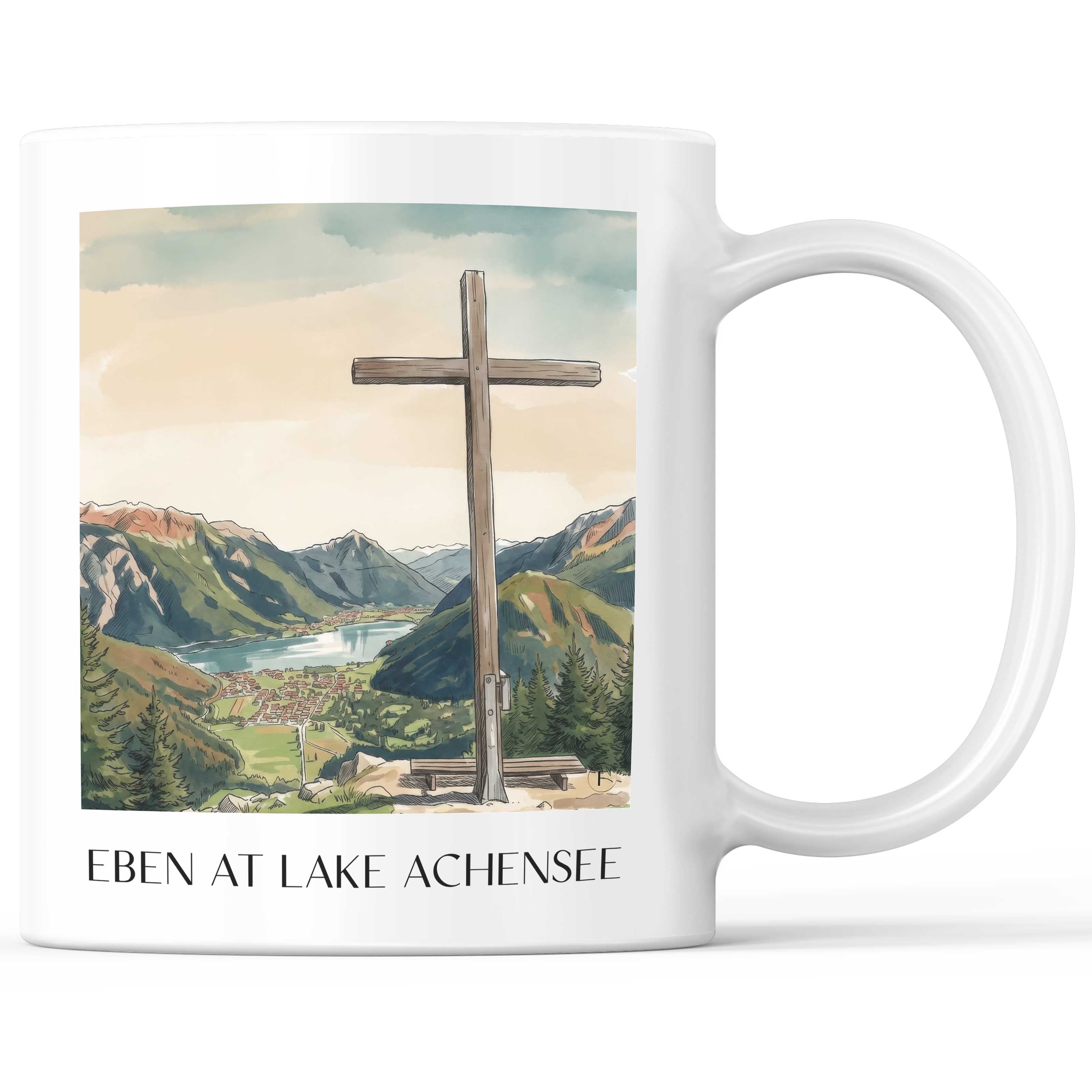 Eben am Achensee Kaffeebecher - Tirol - Österreich Becher - Kaffeetasse im Aquarell Stil - favplace