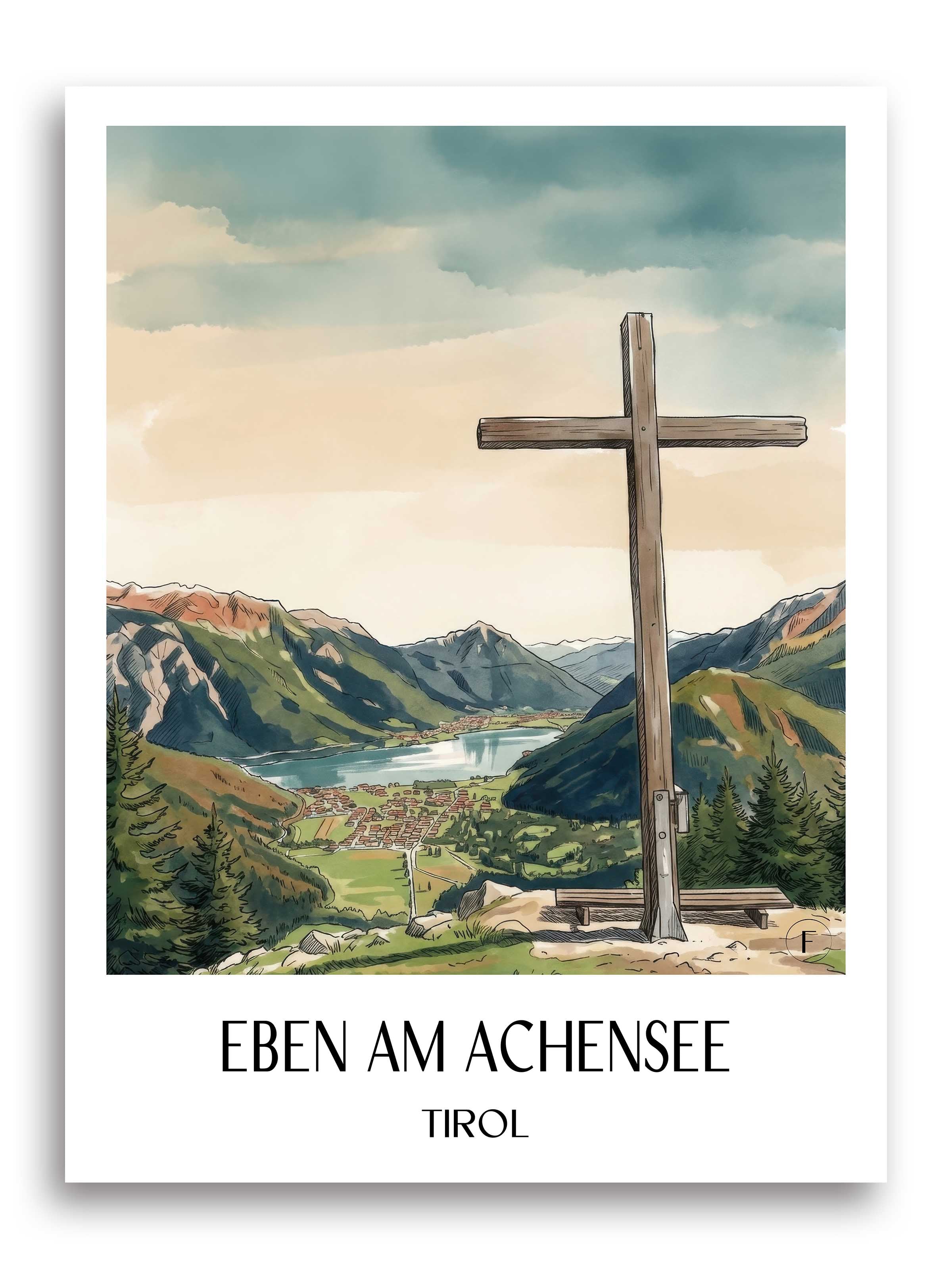 eben-am-achensee-tirol-österreich-poster-aquarell