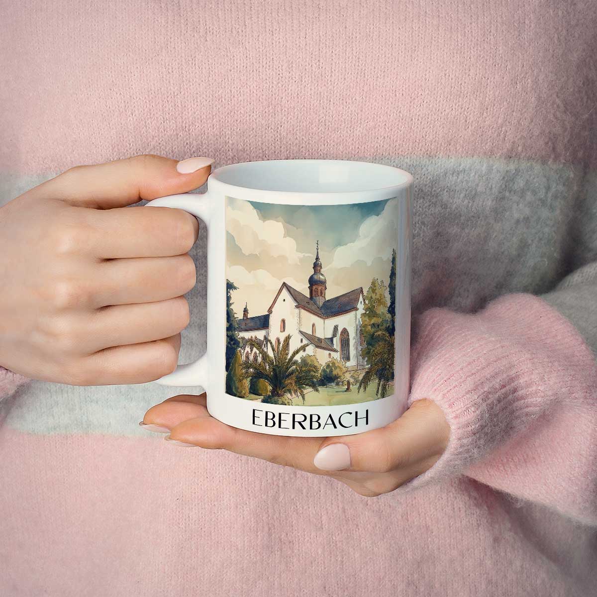 eberbach-neckartal-deutschland-kaffeebecher-aquarell
