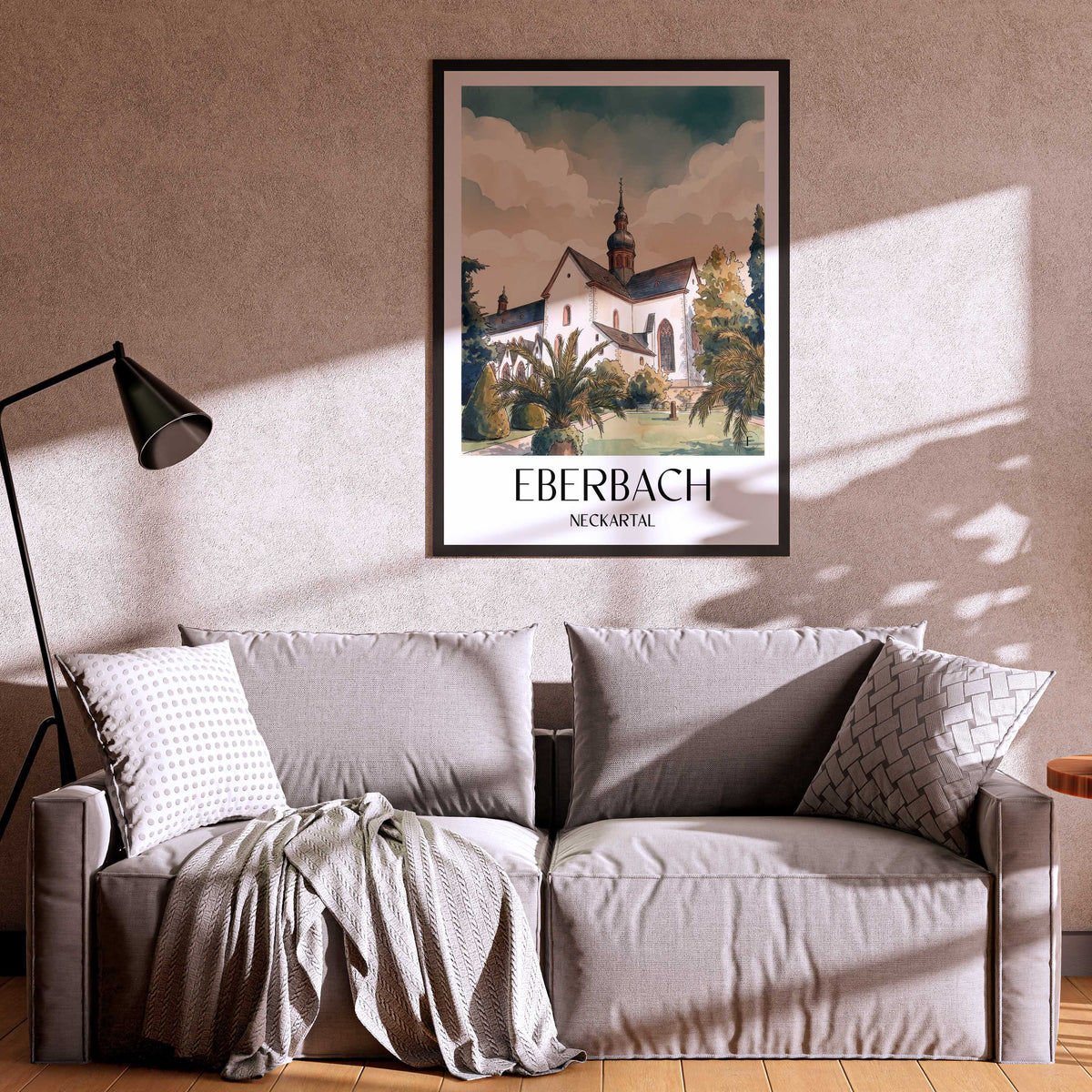 eberbach-neckartal-deutschland-poster-aquarell