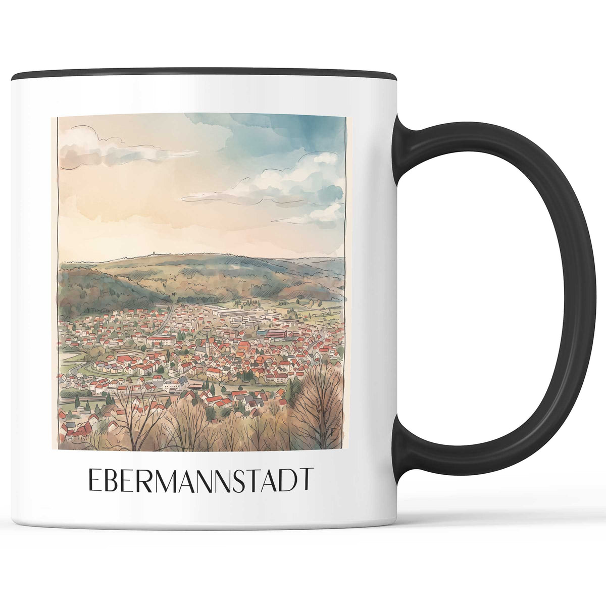 ebermannstadt-fränkische-schweiz-deutschland-kaffeebecher-aquarell