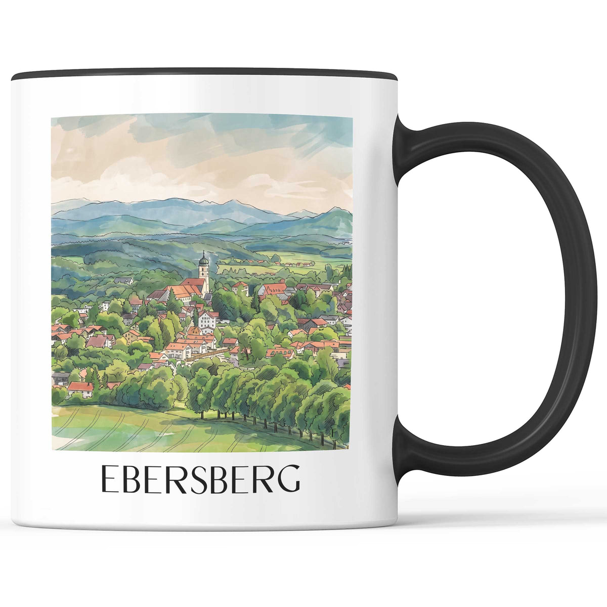 ebersberg-oberbayern-deutschland-kaffeebecher-aquarell