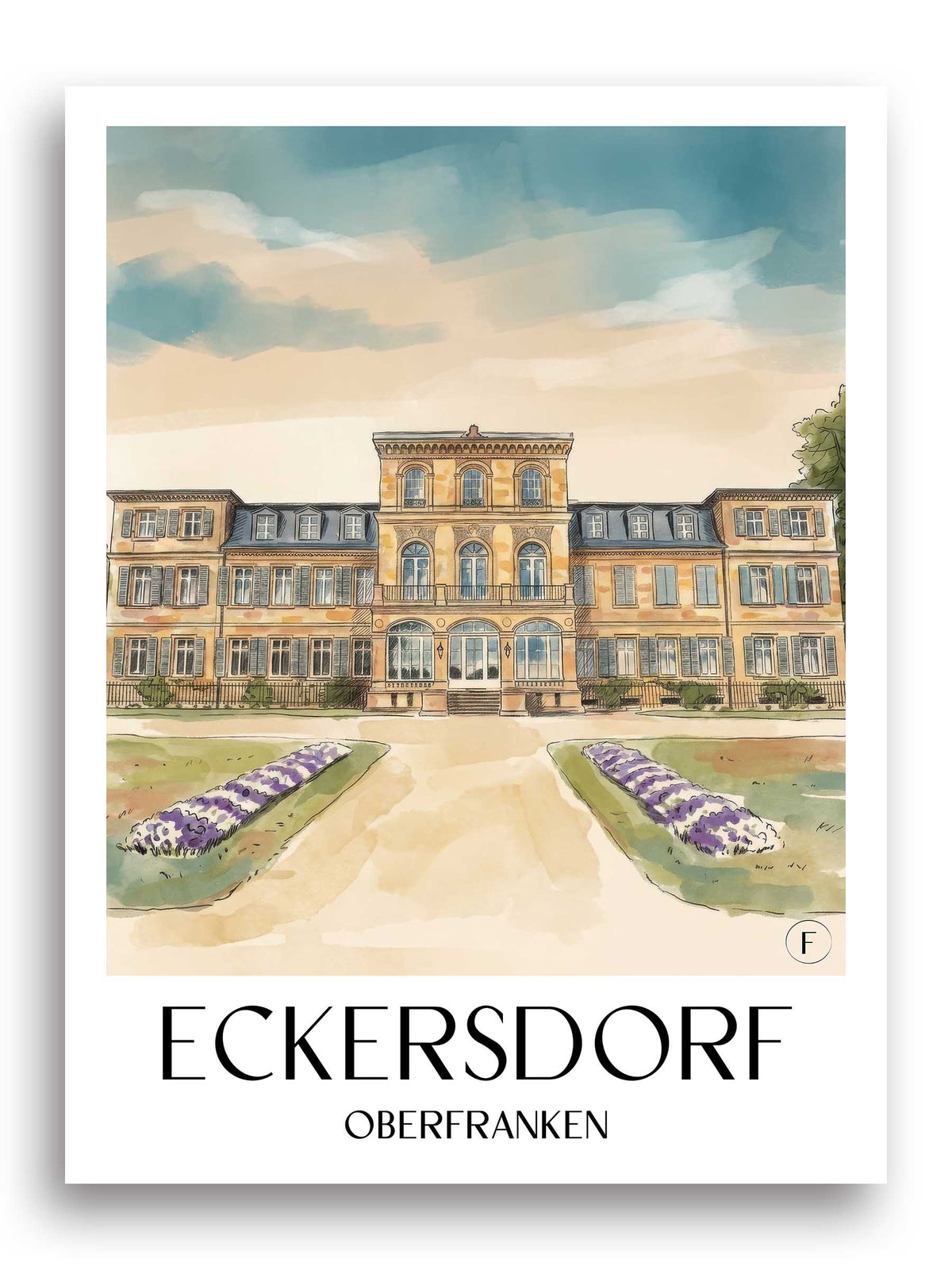 eckersdorf-oberfranken-deutschland-poster-aquarell