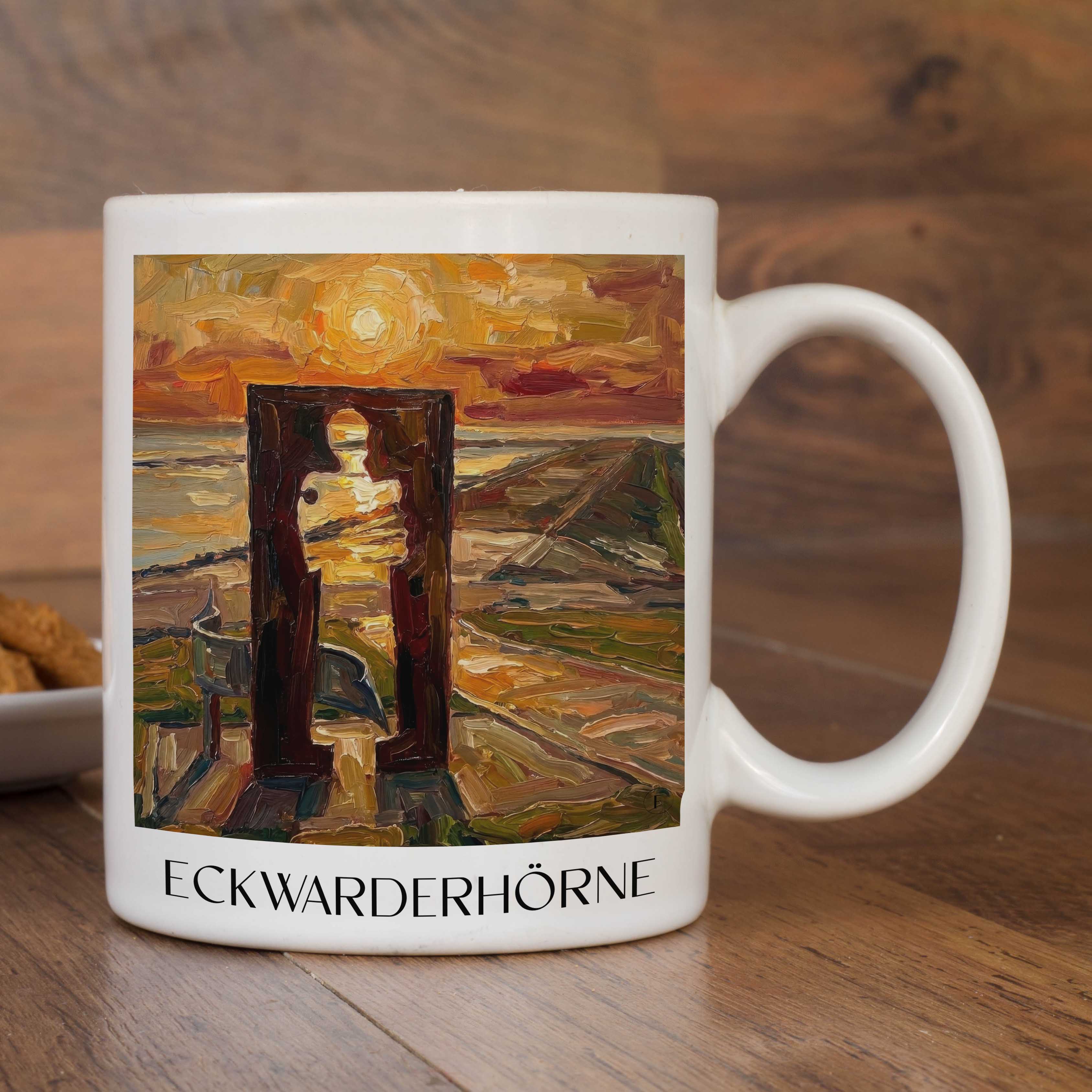 eckwarderhörne-niedersachsen-deutschland-kaffeebecher-oil-painting-oelgemaelde