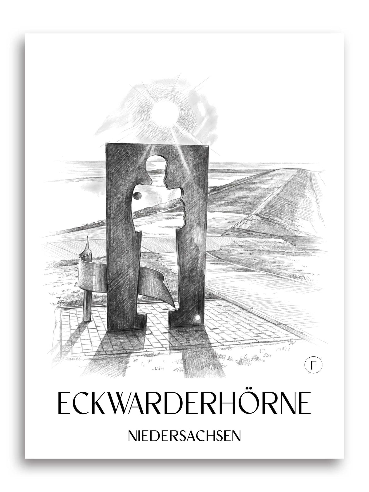 eckwarderhörne-niedersachsen-deutschland-poster-bleistift-zeichnung-drawing