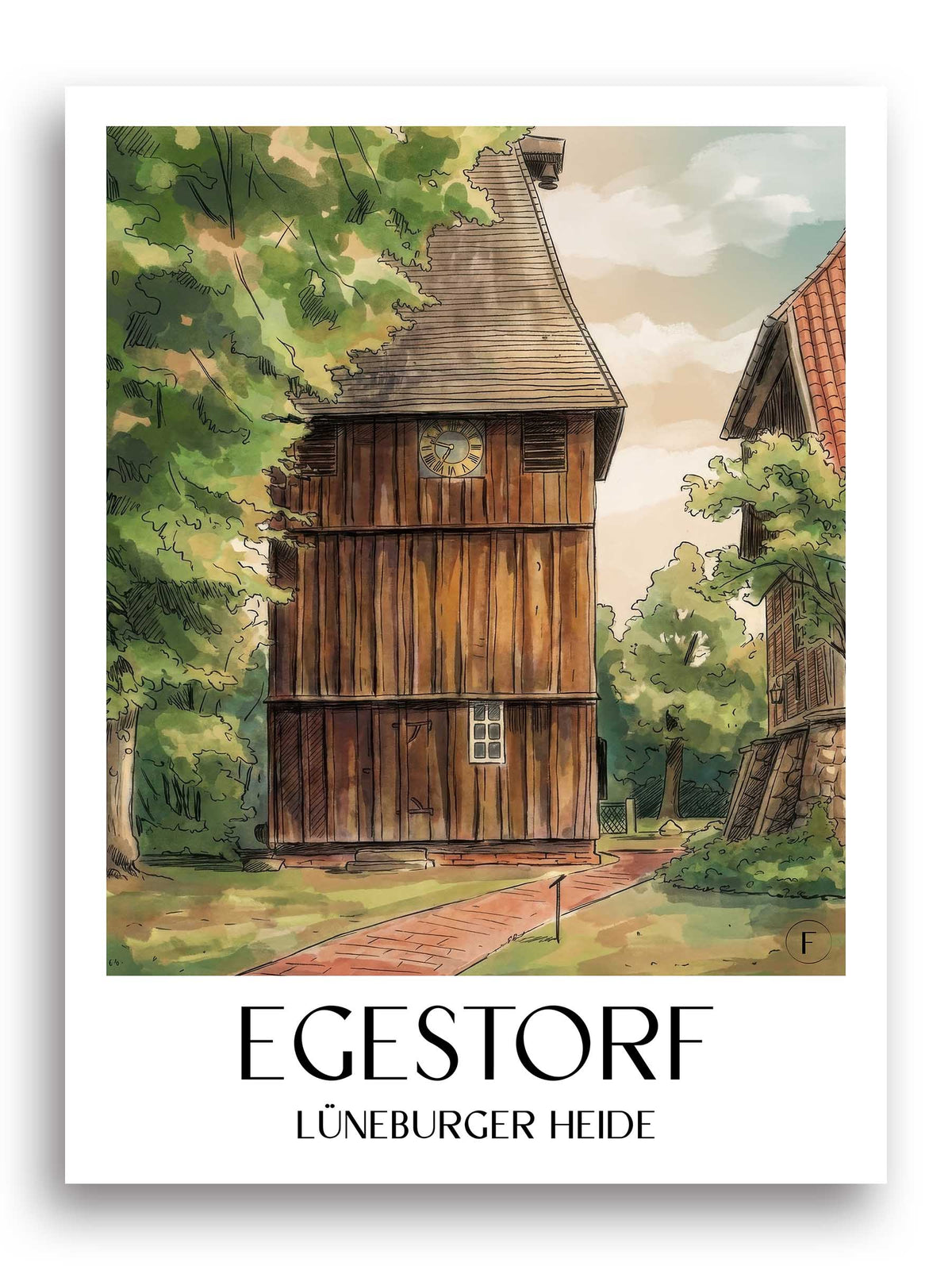 egestorf-lüneburger-heide-deutschland-poster-aquarell