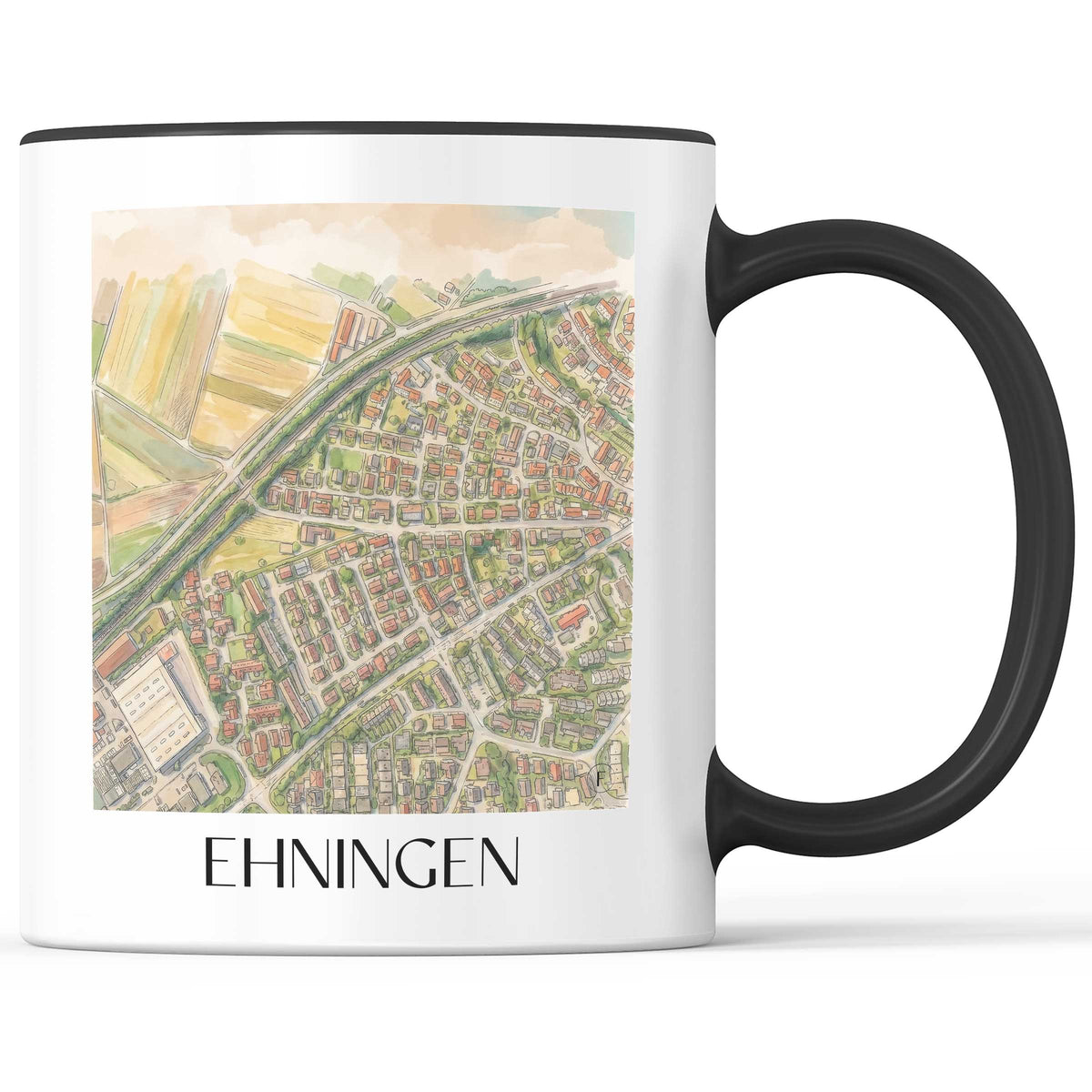 Ehningen Kaffeebecher - Baden-Württemberg - Deutschland Becher - Kaffeetasse im Aquarell Stil