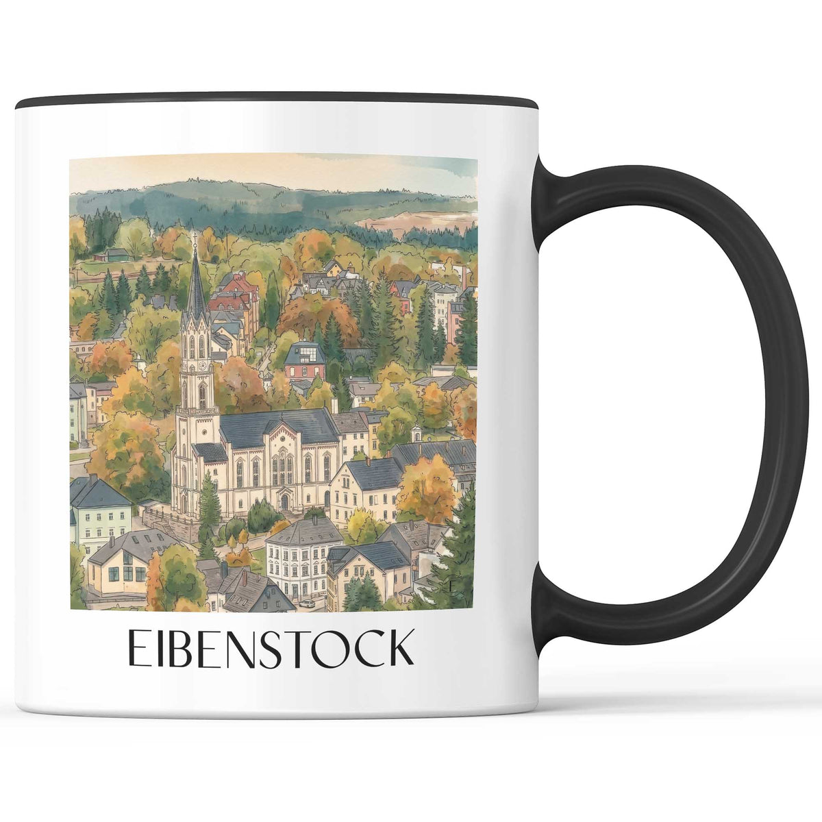 eibenstock-erzgebirge-deutschland-kaffeebecher-aquarell