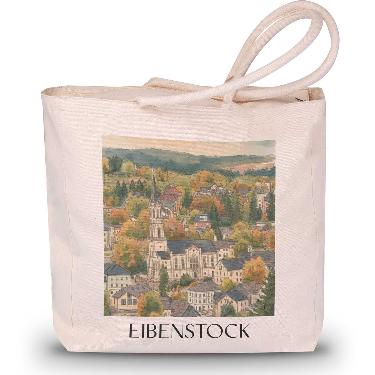 Eibenstock Shopping Tasche - Erzgebirge - Deutschland Tote Bag - Einkaufstasche im Aquarell Stil - favplace