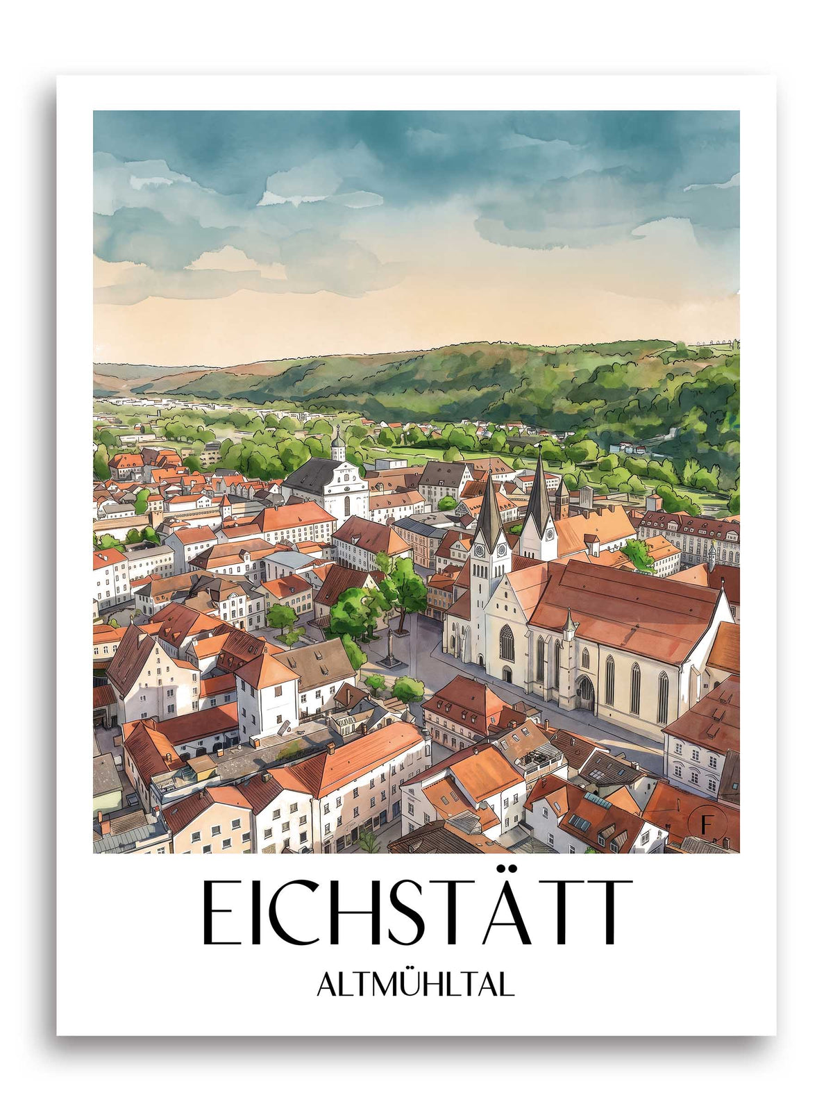 eichstätt-altmühltal-deutschland-poster-aquarell