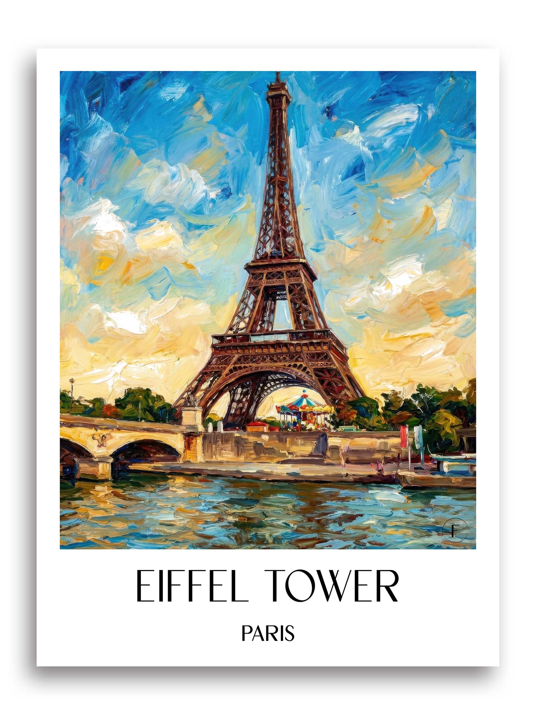 Eiffelturm Poster - Paris - Frankreich Kunstdruck - Ölgemälde von A4 bis A1 - favplace