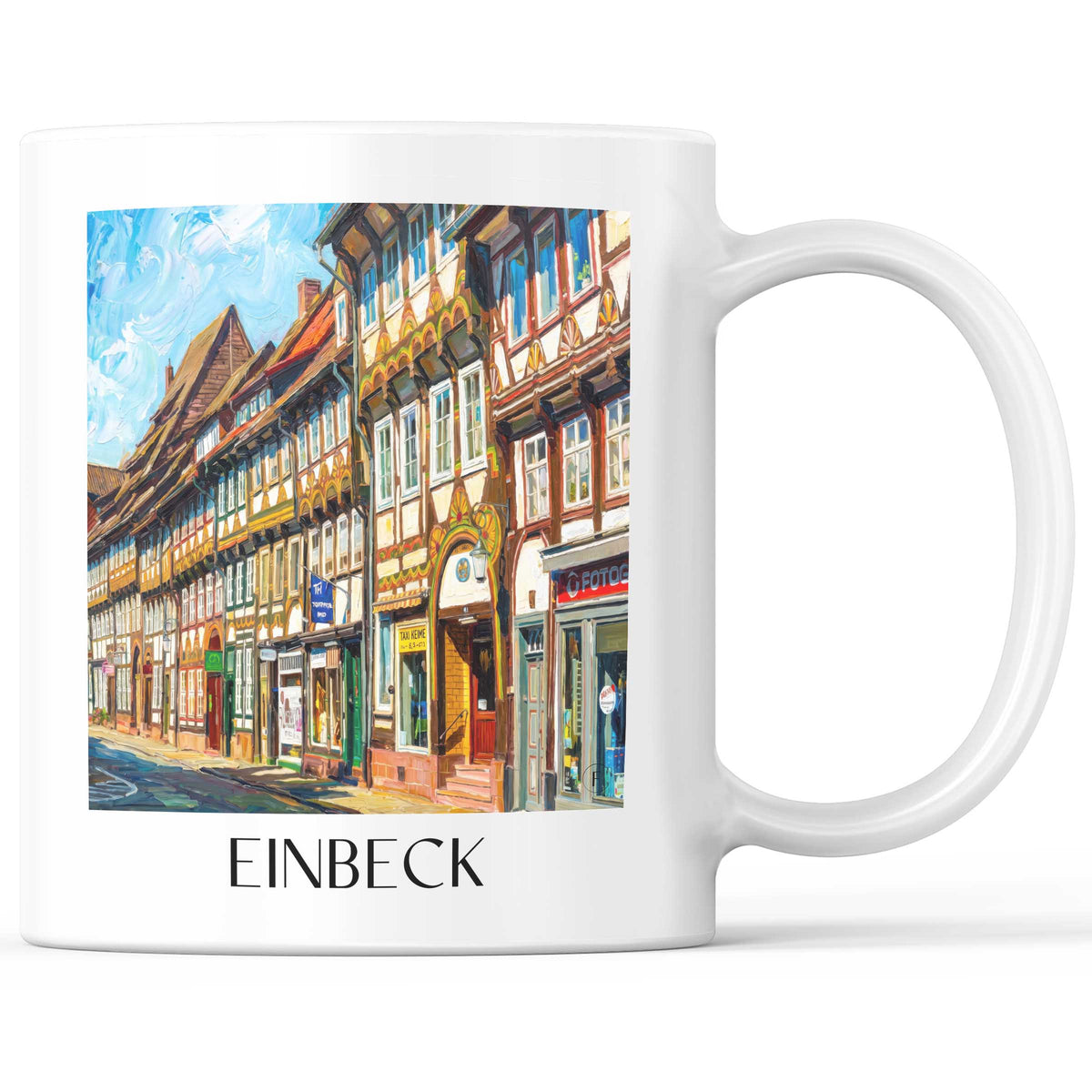 Einbeck Kaffeebecher - Leinebergland - Deutschland Becher - Kaffeetasse im Ölgemälde Stil