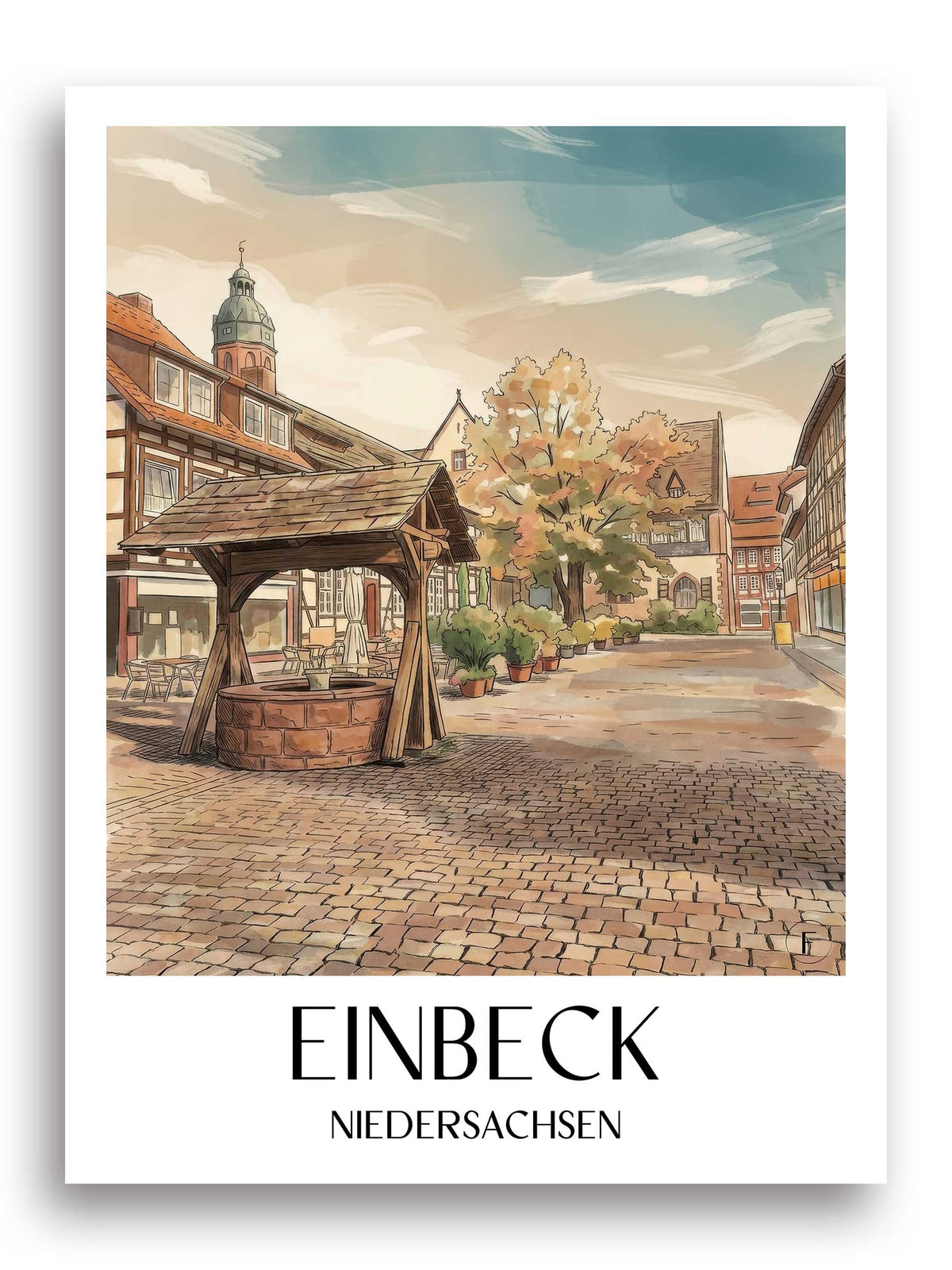 einbeck-niedersachsen-deutschland-poster-aquarell