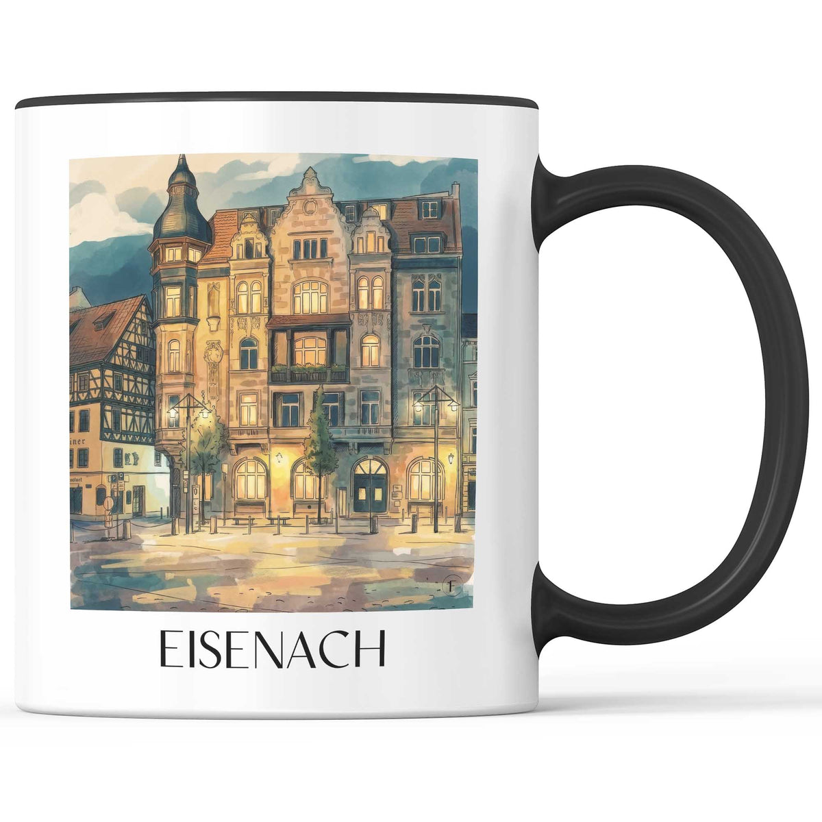 eisenach-thüringer-wald-deutschland-kaffeebecher-aquarell