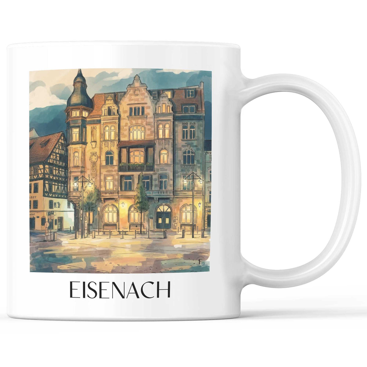 Eisenach Kaffeebecher - Thüringer Wald - Deutschland Becher - Kaffeetasse im Aquarell Stil - favplace