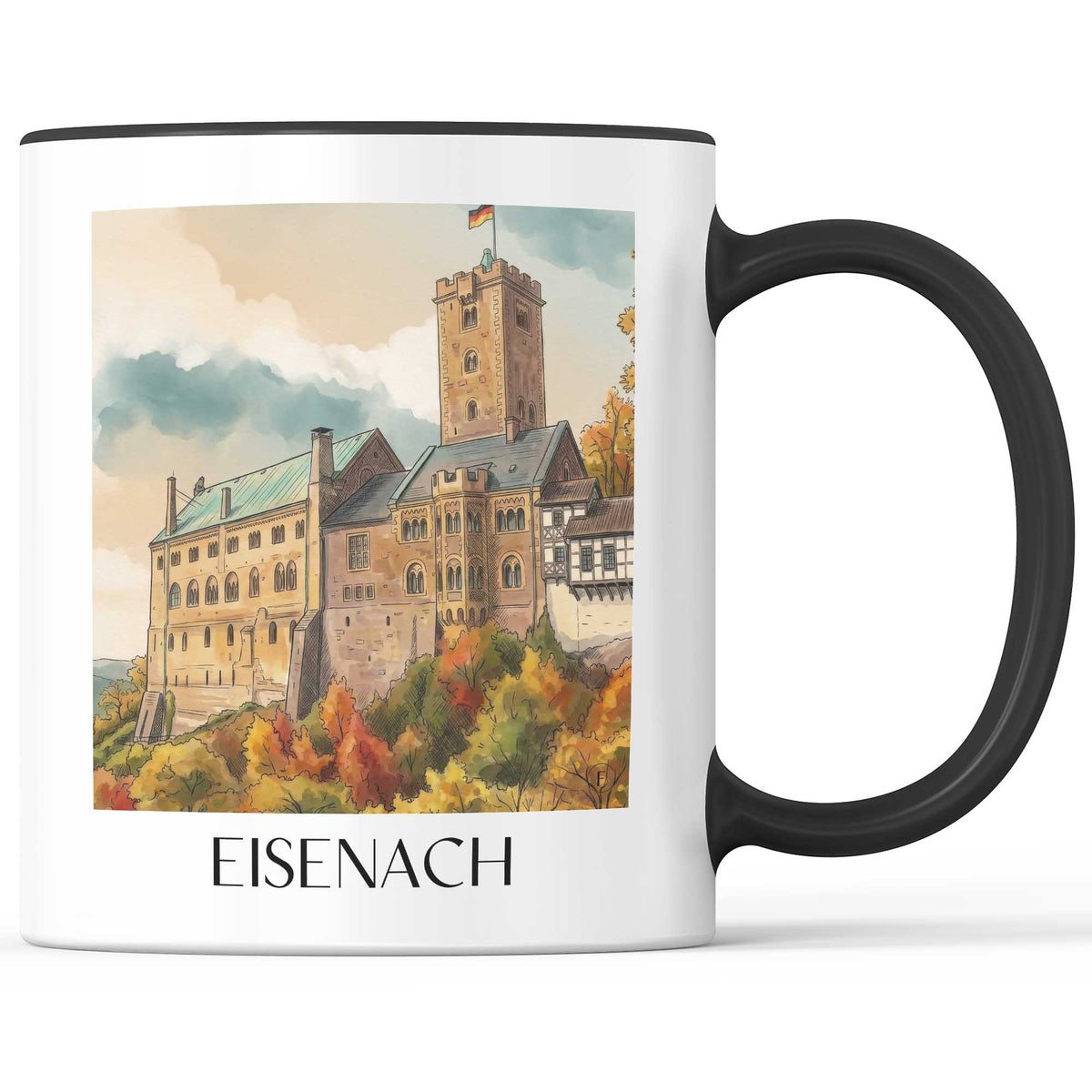 eisenach-wartburg-deutschland-kaffeebecher-aquarell