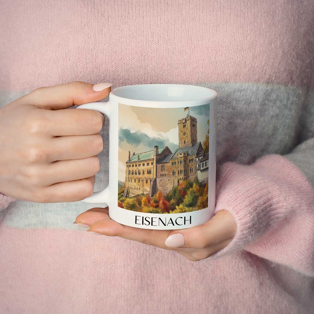 eisenach-wartburg-deutschland-kaffeebecher-aquarell