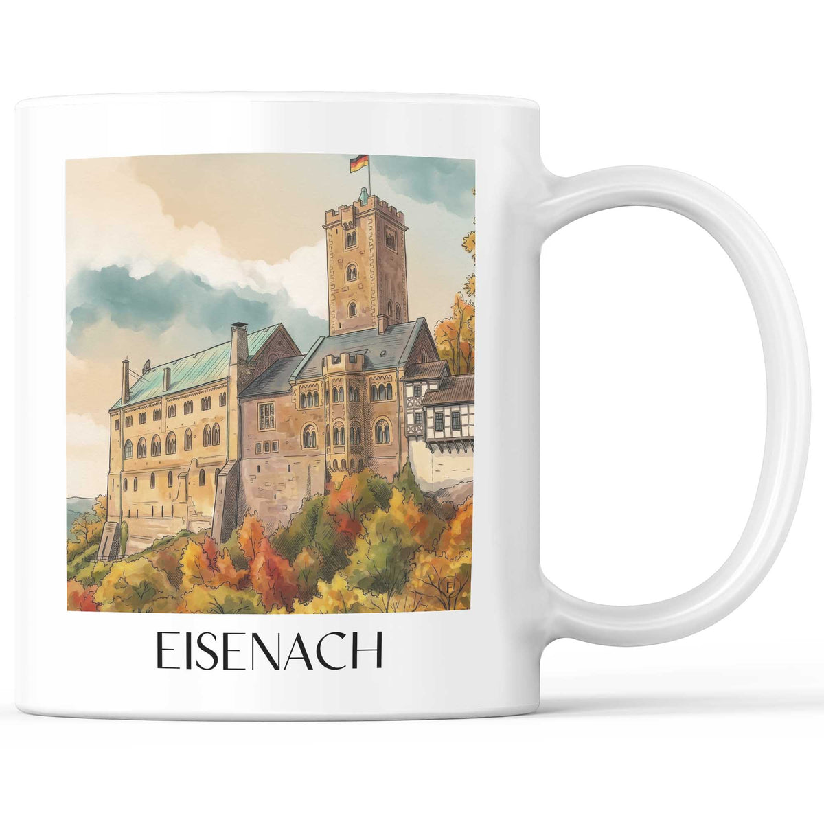 Eisenach Kaffeebecher - Wartburg - Deutschland Becher - Kaffeetasse im Aquarell Stil - favplace