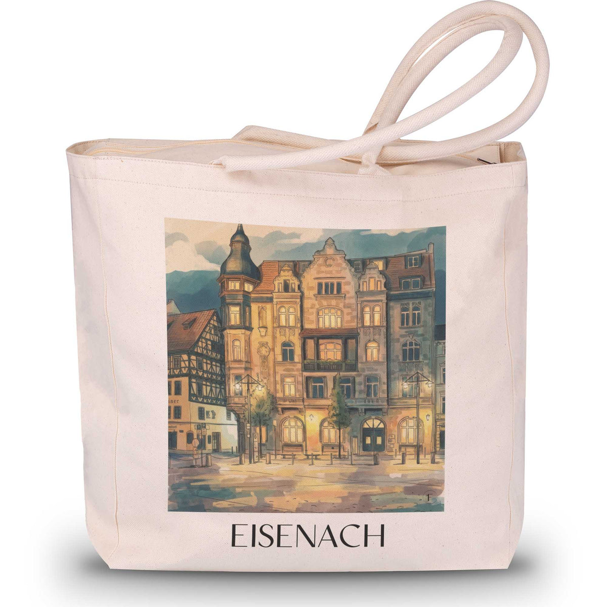 eisenach-thüringer-wald-deutschland-einkaufstasche-aquarell