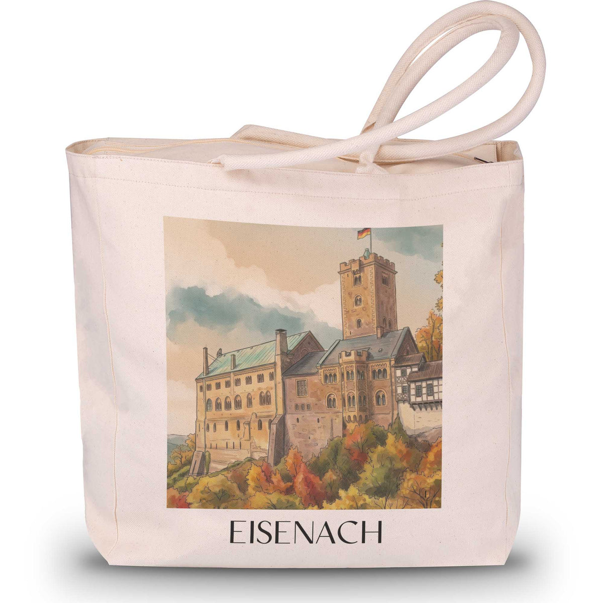 eisenach-wartburg-deutschland-einkaufstasche-aquarell