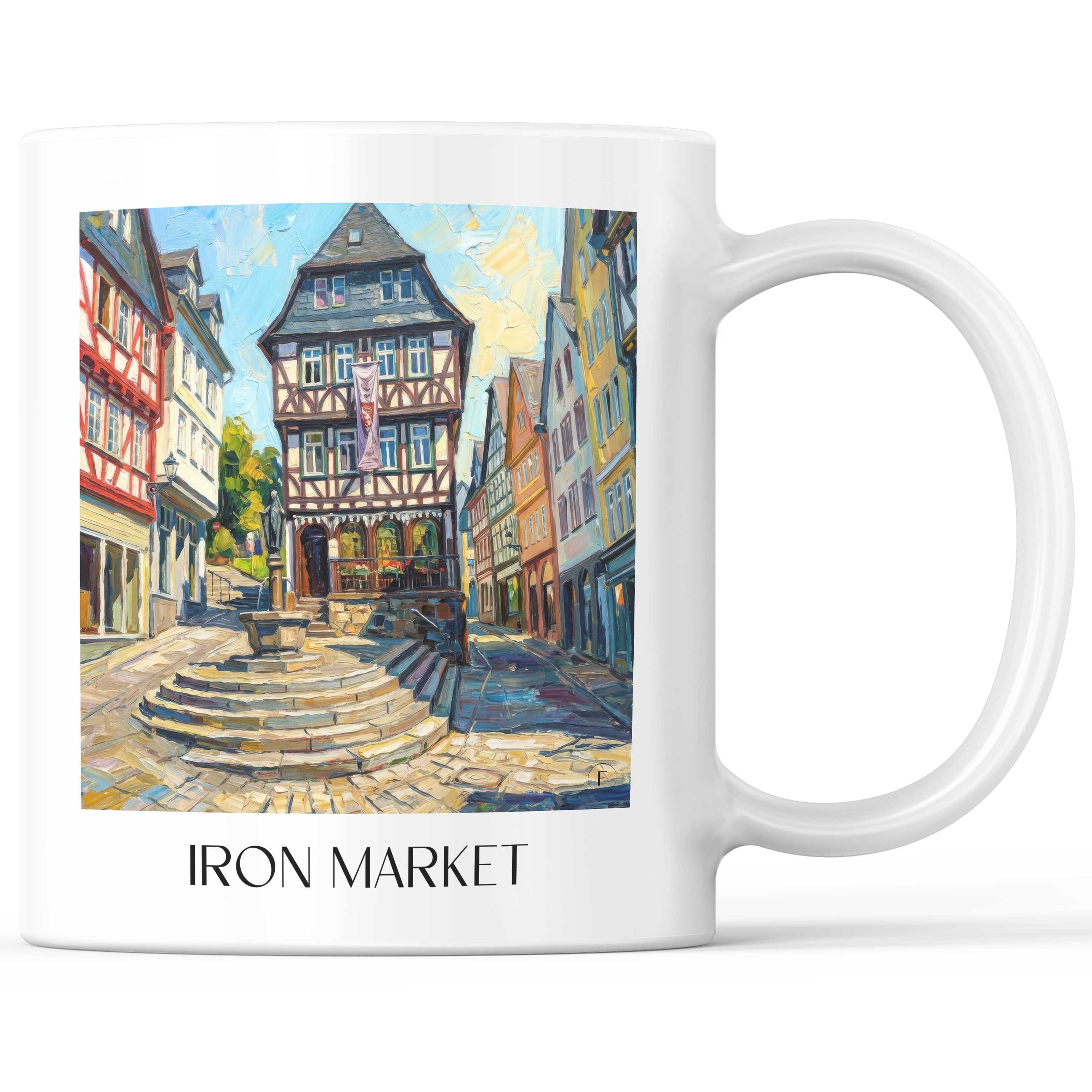 Eisenmarkt Kaffeebecher - Wetzlar - Deutschland Becher - Kaffeetasse im Ölgemälde Stil - favplace