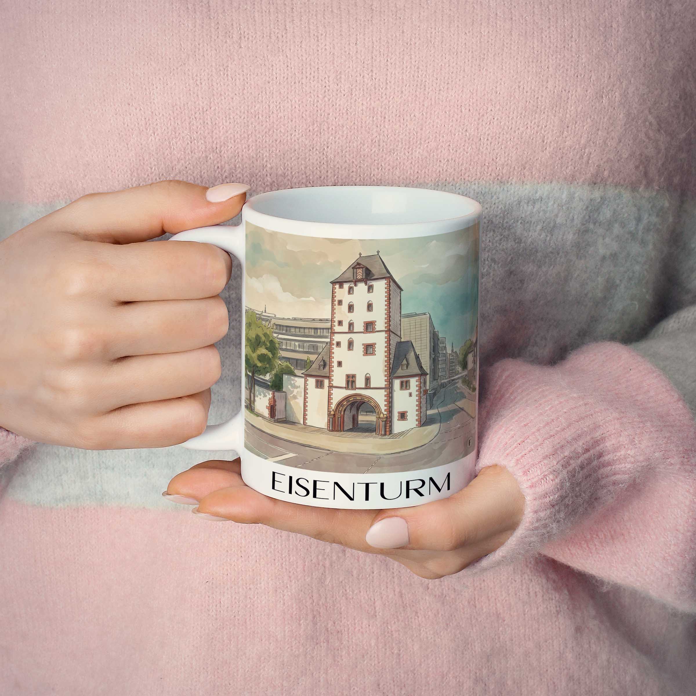 eisenturm-mainz-deutschland-kaffeebecher-aquarell