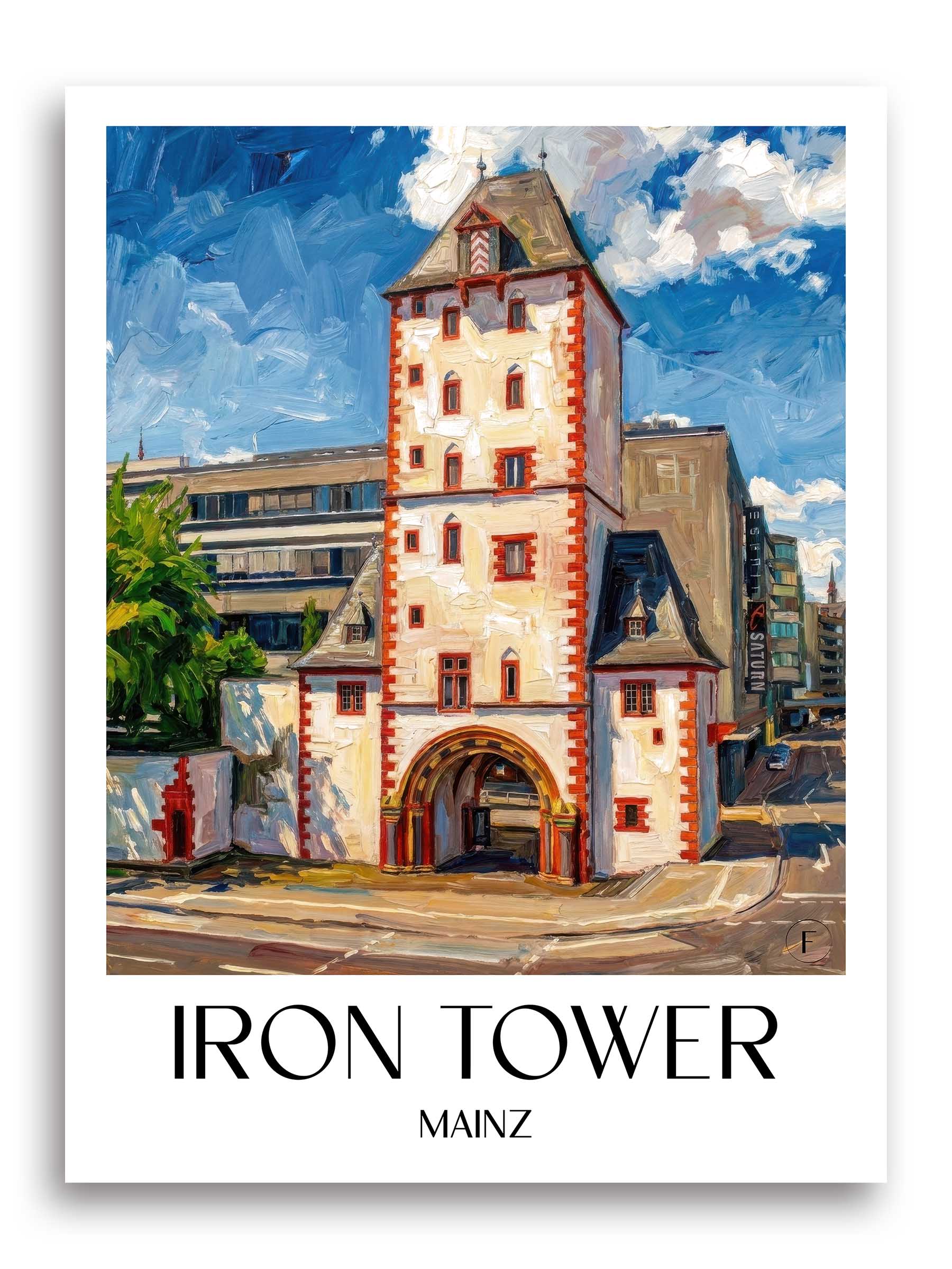 Eisenturm Poster - Mainz - Deutschland Kunstdruck - Ölgemälde von A4 bis A1 - favplace