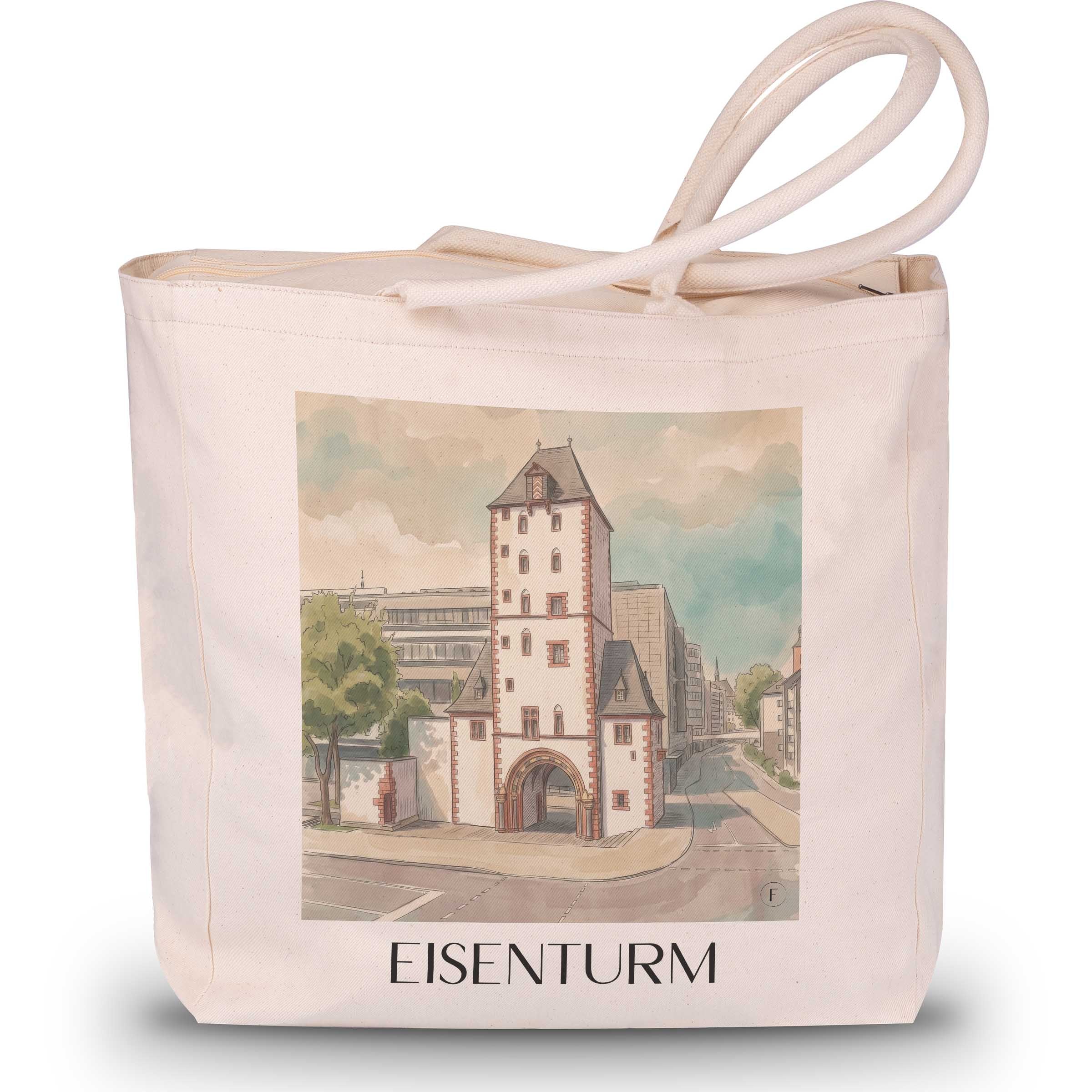 eisenturm-mainz-deutschland-einkaufstasche-aquarell