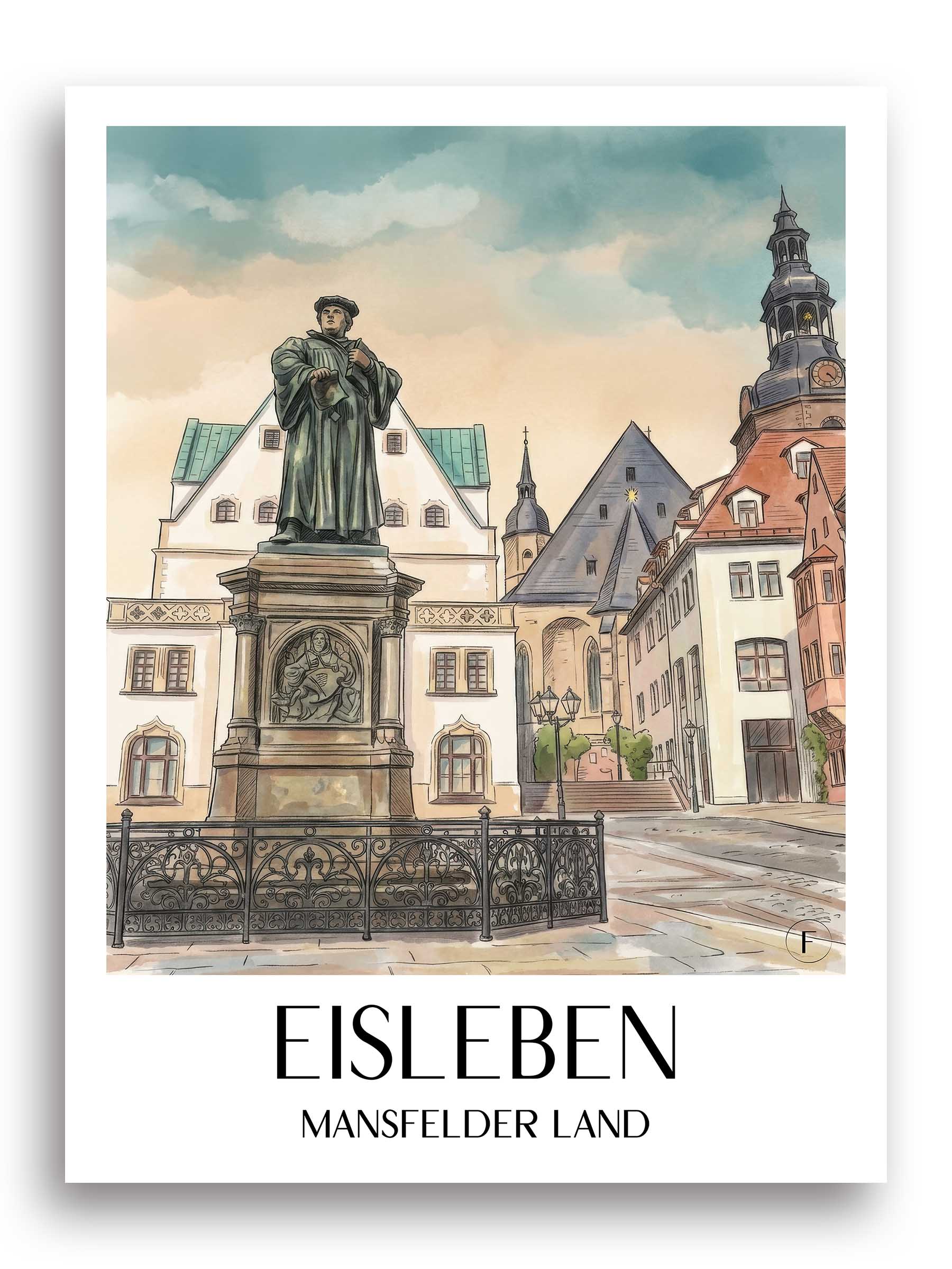 eisleben-mansfelder-land-deutschland-poster-aquarell