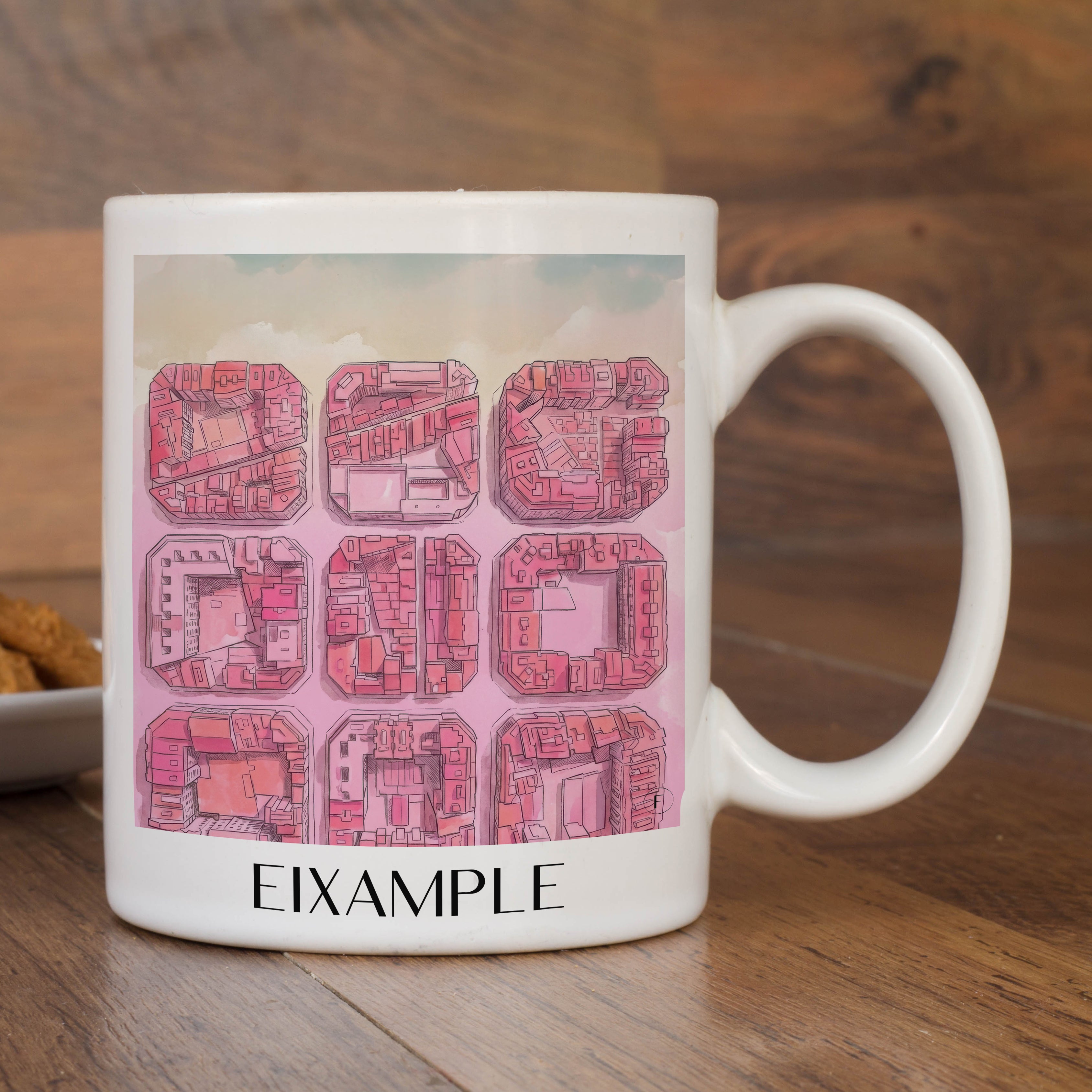 eixample-barcelona-spanien-kaffeebecher-aquarell-pink-rosa