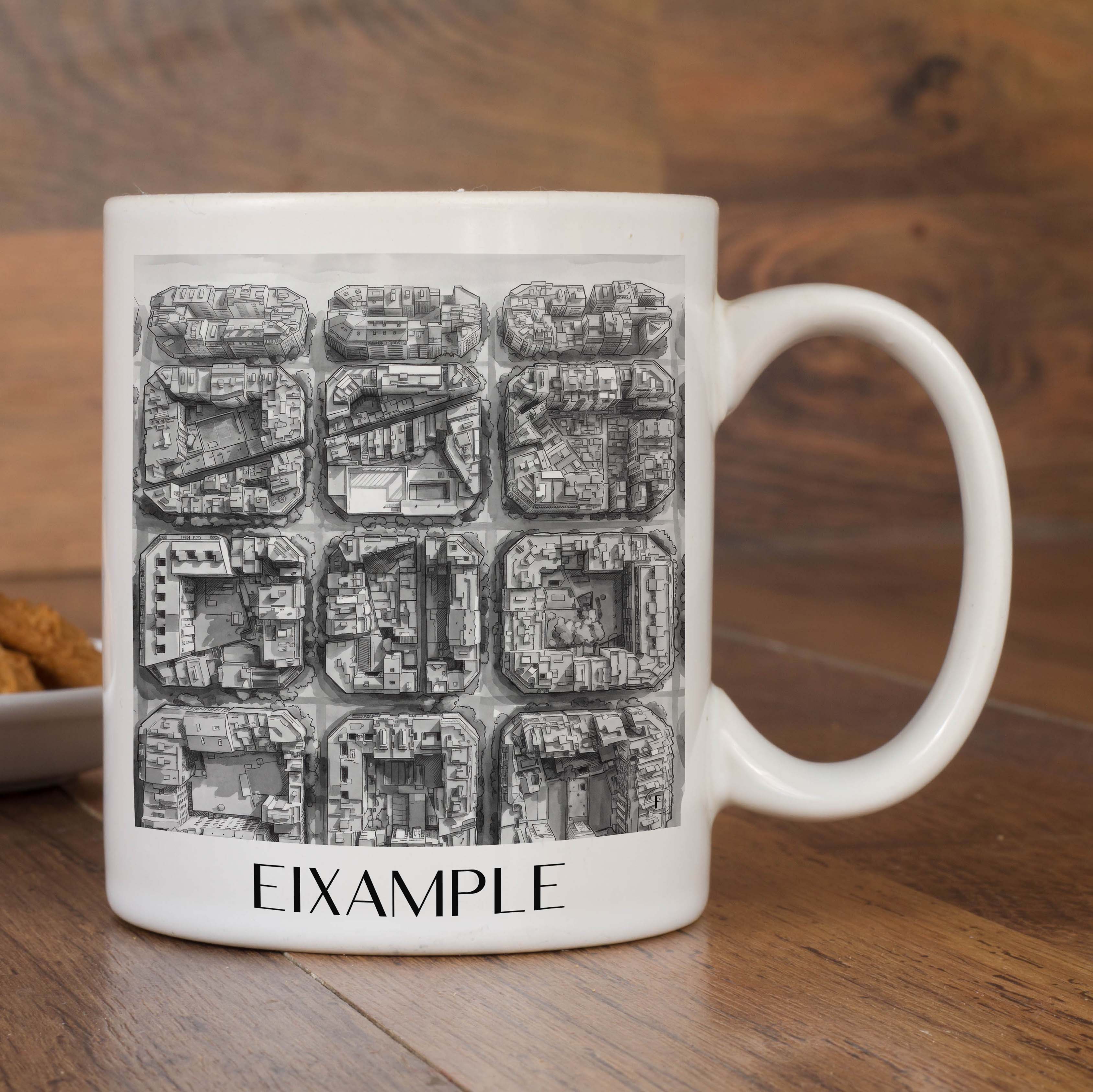 eixample-barcelona-spanien-kaffeebecher-aquarell-schwarz-weiss
