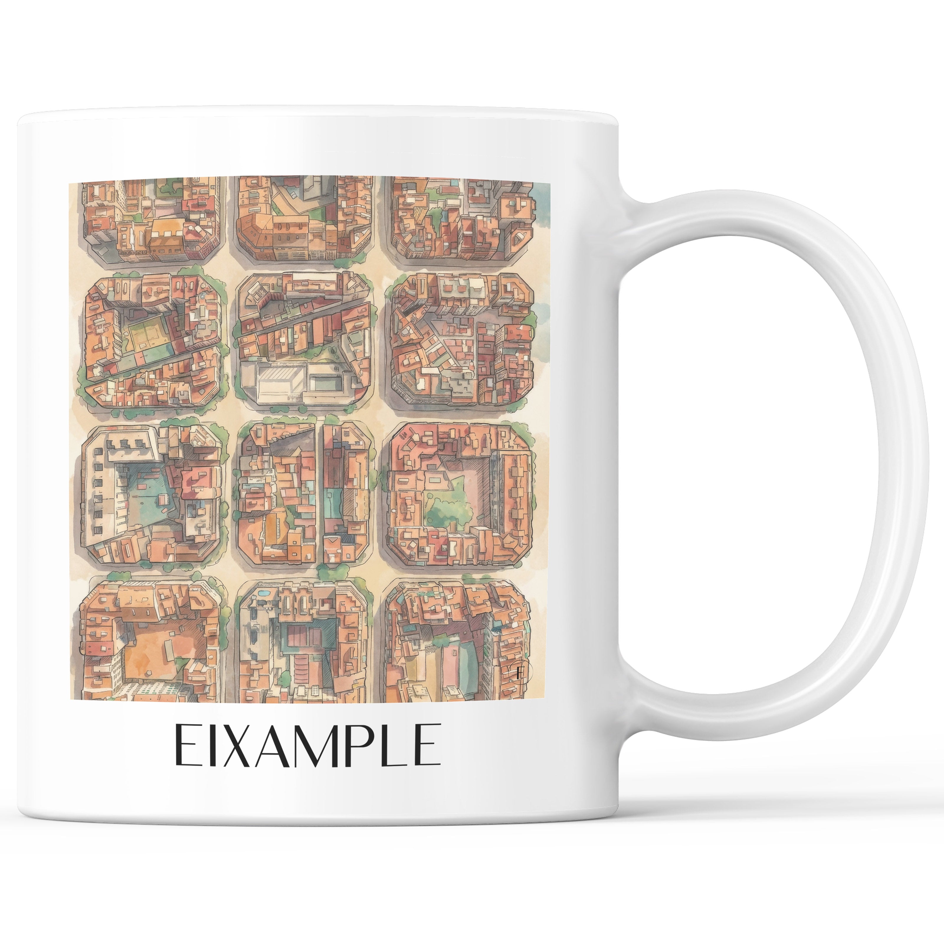 Eixample Kaffeebecher - Barcelona - Spanien Becher - Kaffeetasse im Aquarell Stil - favplace