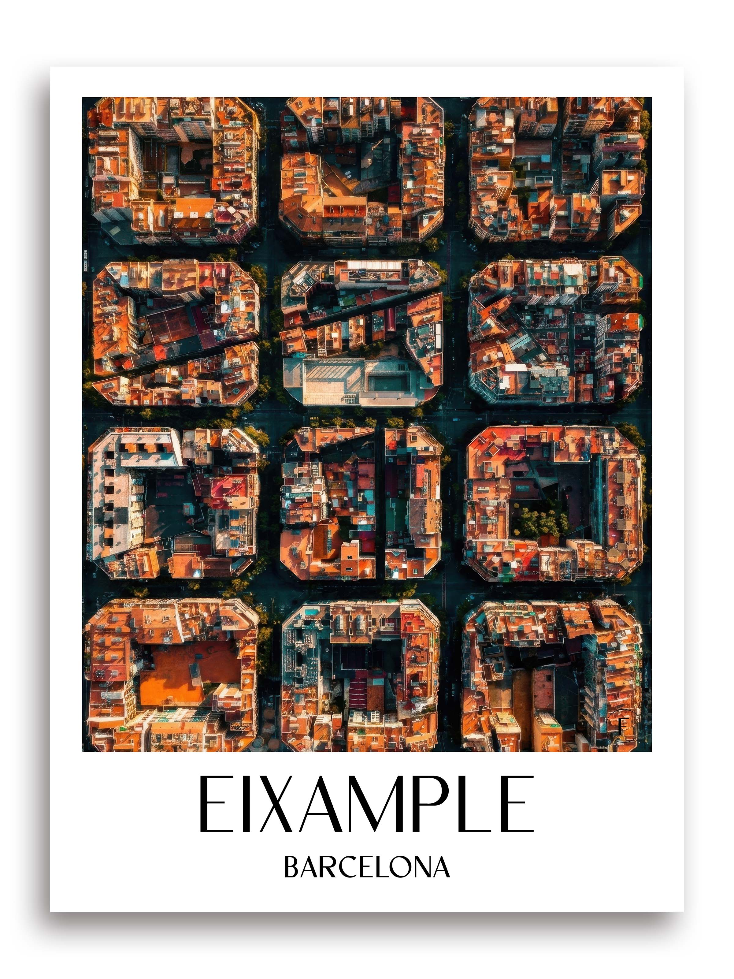 Eixample Poster - Barcelona - Spanien Kunstdruck - Ölgemälde von A4 bis A1 - favplace