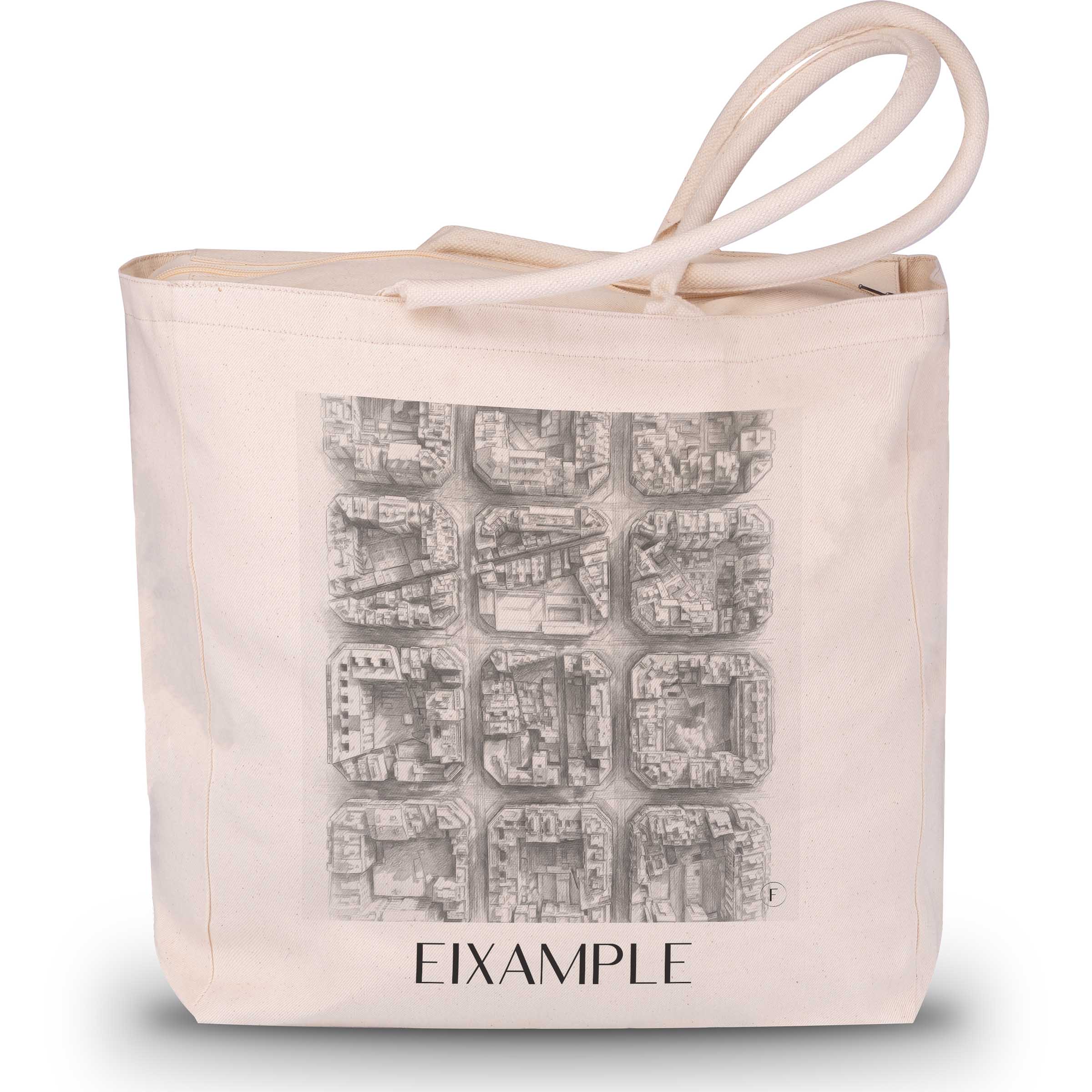 Eixample Shopping Bag - Barcelona - Spain Tote Bag - Drawing Style Shopping Bag