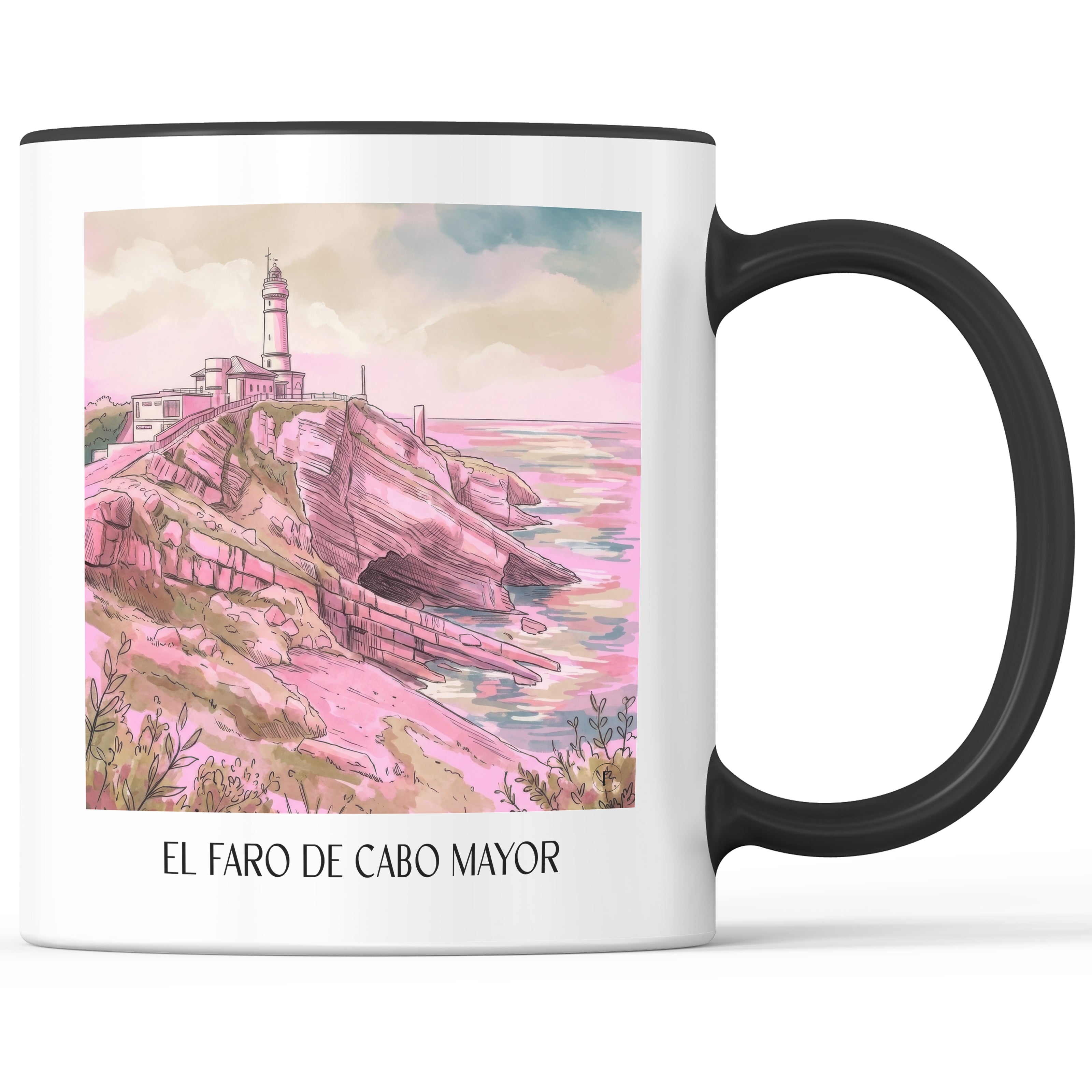 el-faro-de-cabo-mayor-santander-spanien-kaffeebecher-aquarell-pink-rosa