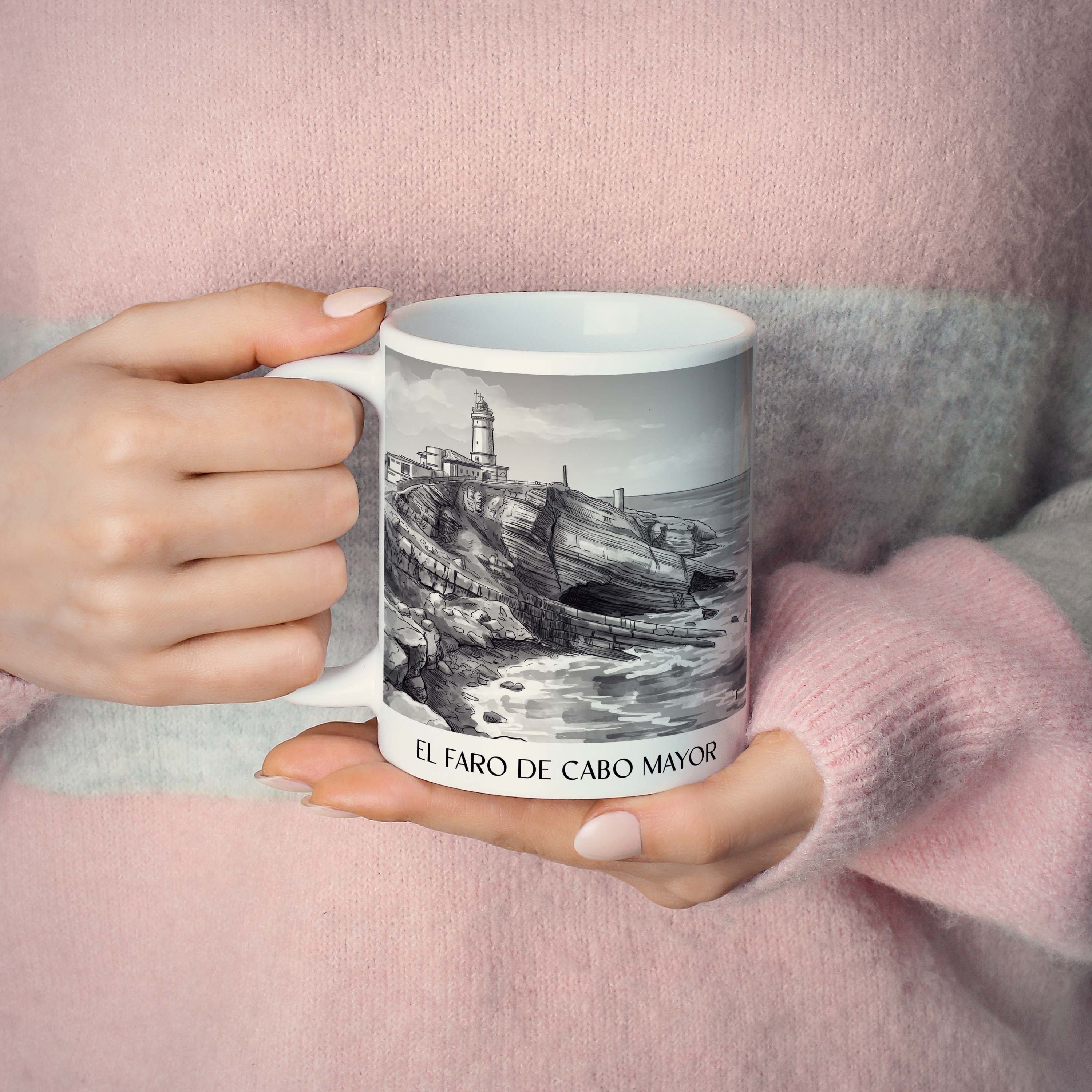 el-faro-de-cabo-mayor-santander-spanien-kaffeebecher-aquarell-schwarz-weiss
