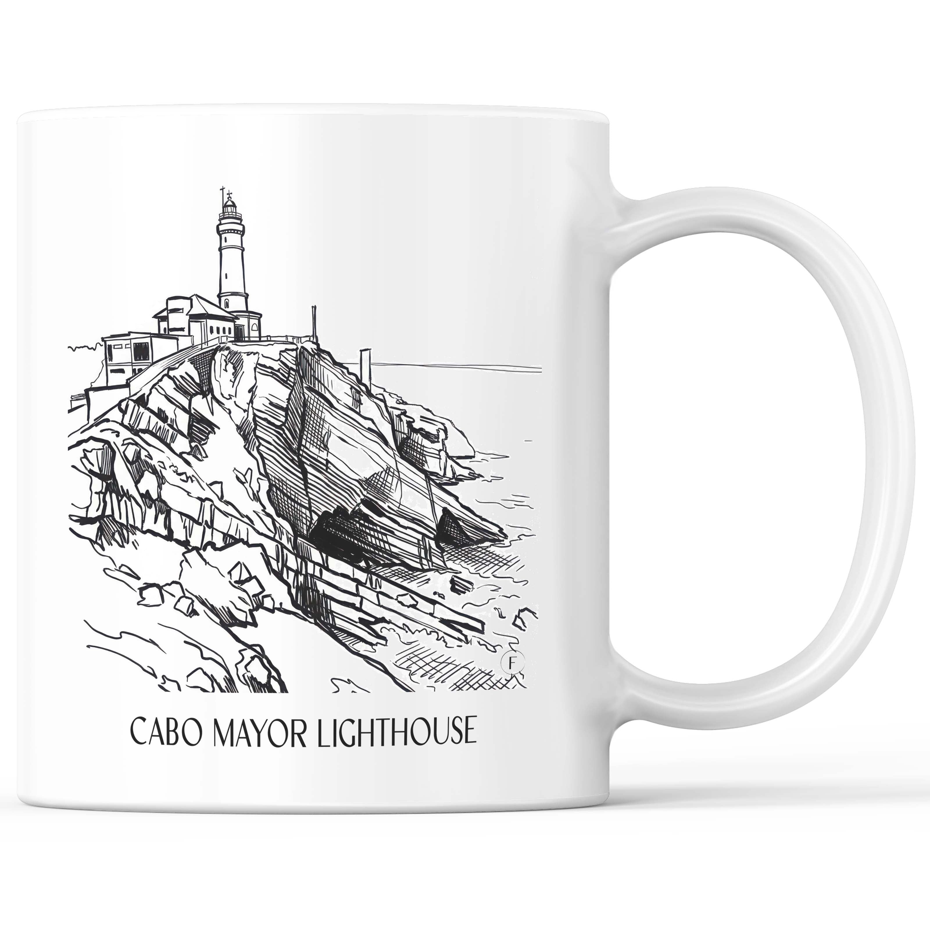 El Faro de Cabo Mayor Kaffeebecher - Santander - Spanien Becher - Kaffeetasse im Skizze Stil - favplace