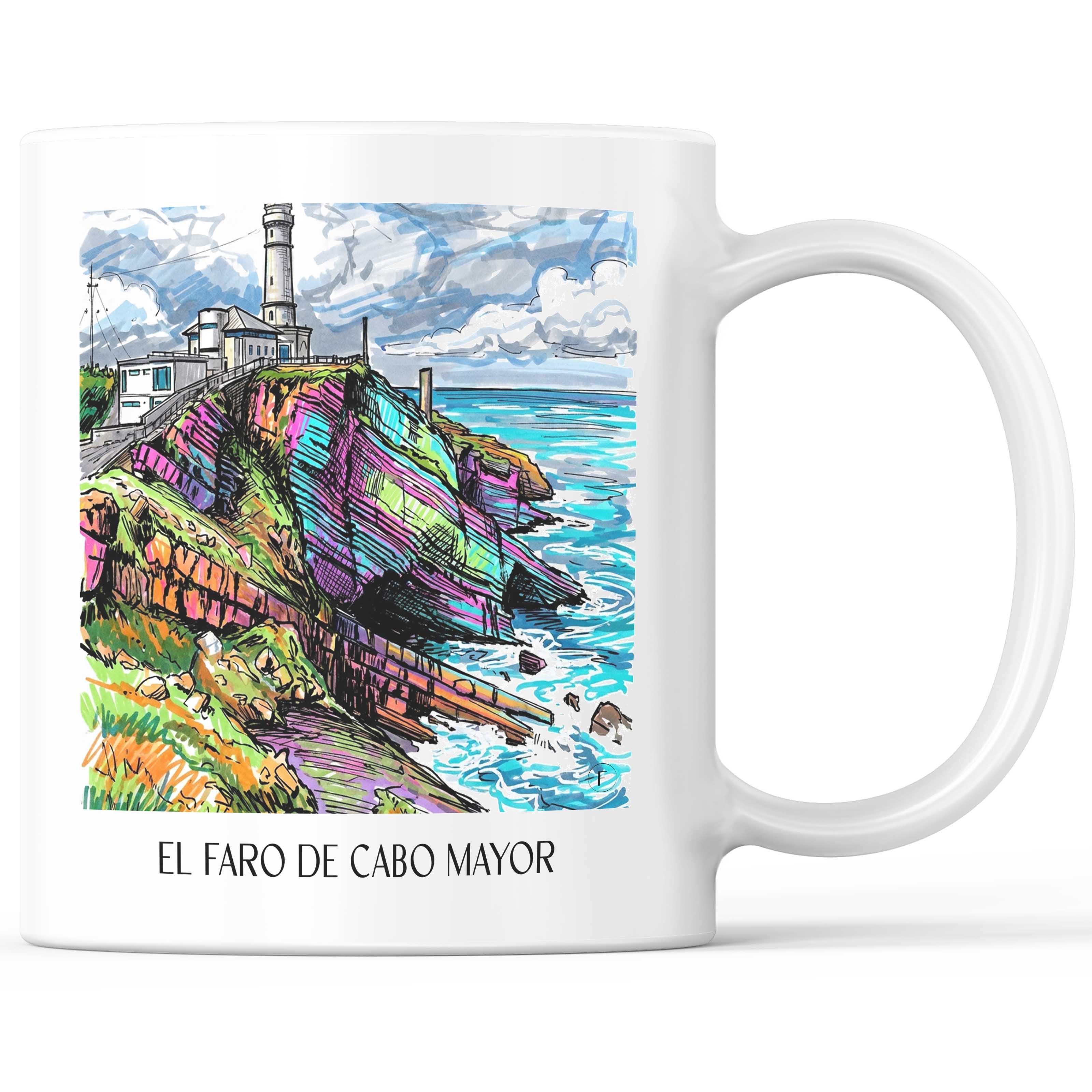 El Faro de Cabo Mayor Kaffeebecher - Santander - Spanien Becher - Kaffeetasse im Tag Graffiti Stil - favplace