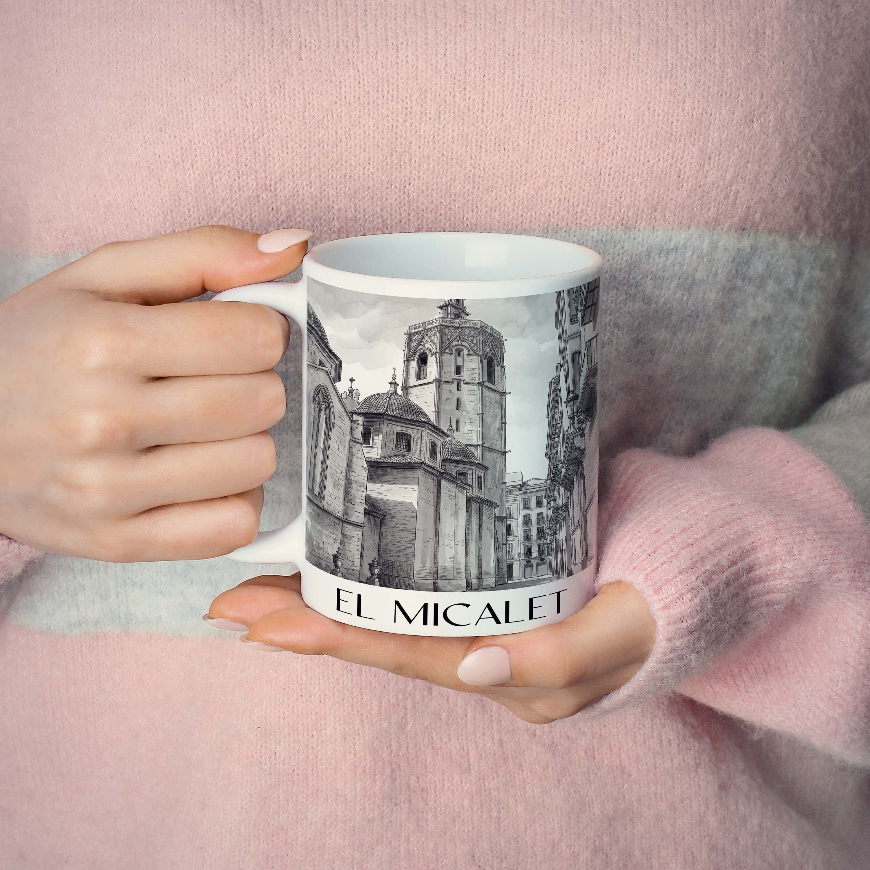 el-micalet-valencia-spanien-kaffeebecher-aquarell-schwarz-weiss