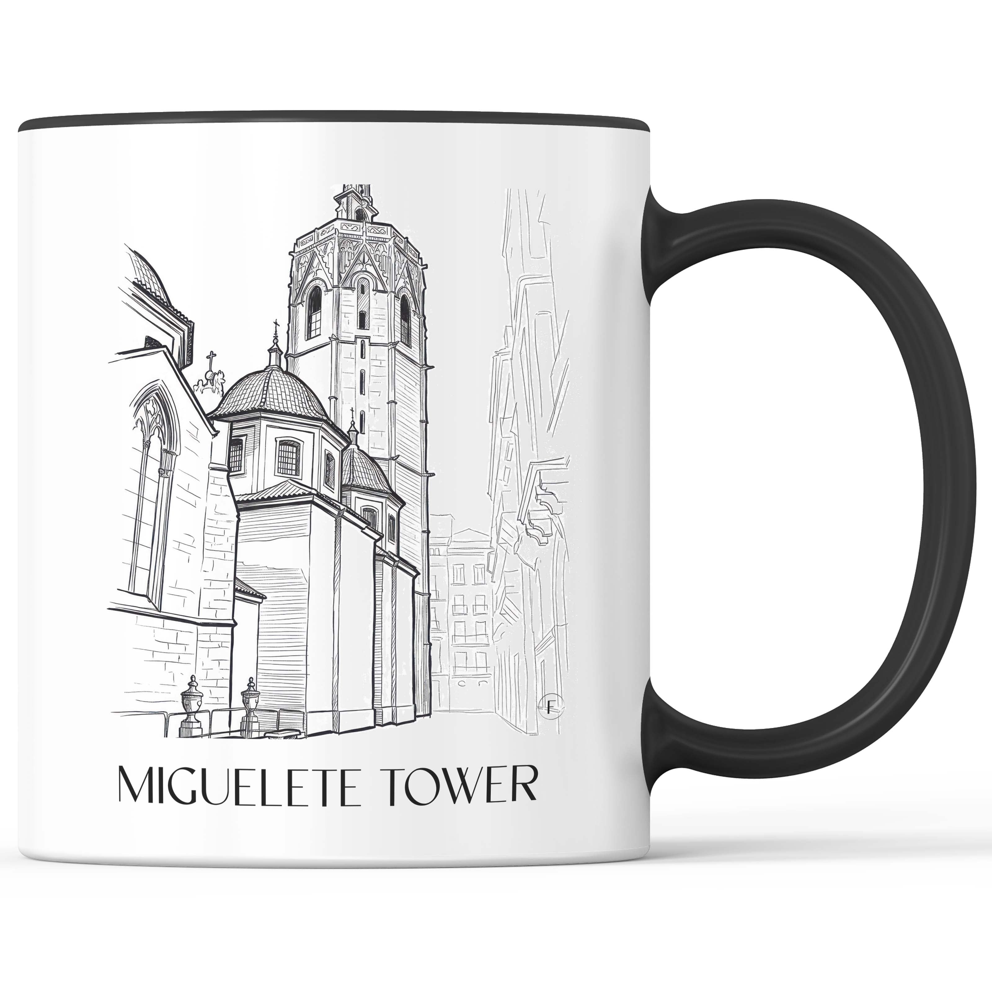 El Micalet Kaffeebecher - Valencia - Spanien Becher - Kaffeetasse im Skizze Stil - favplace