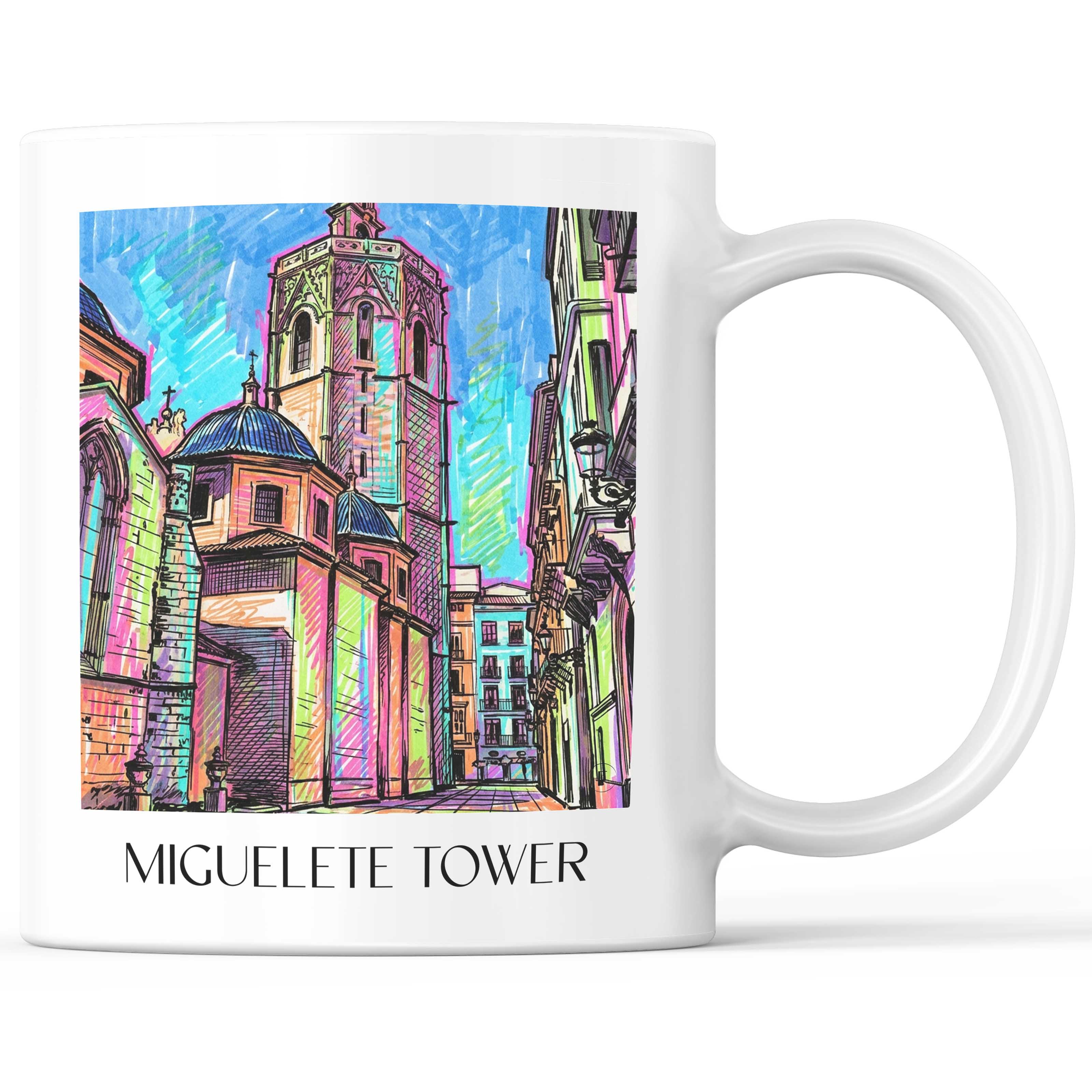 El Micalet Kaffeebecher - Valencia - Spanien Becher - Kaffeetasse im Tag Graffiti Stil - favplace