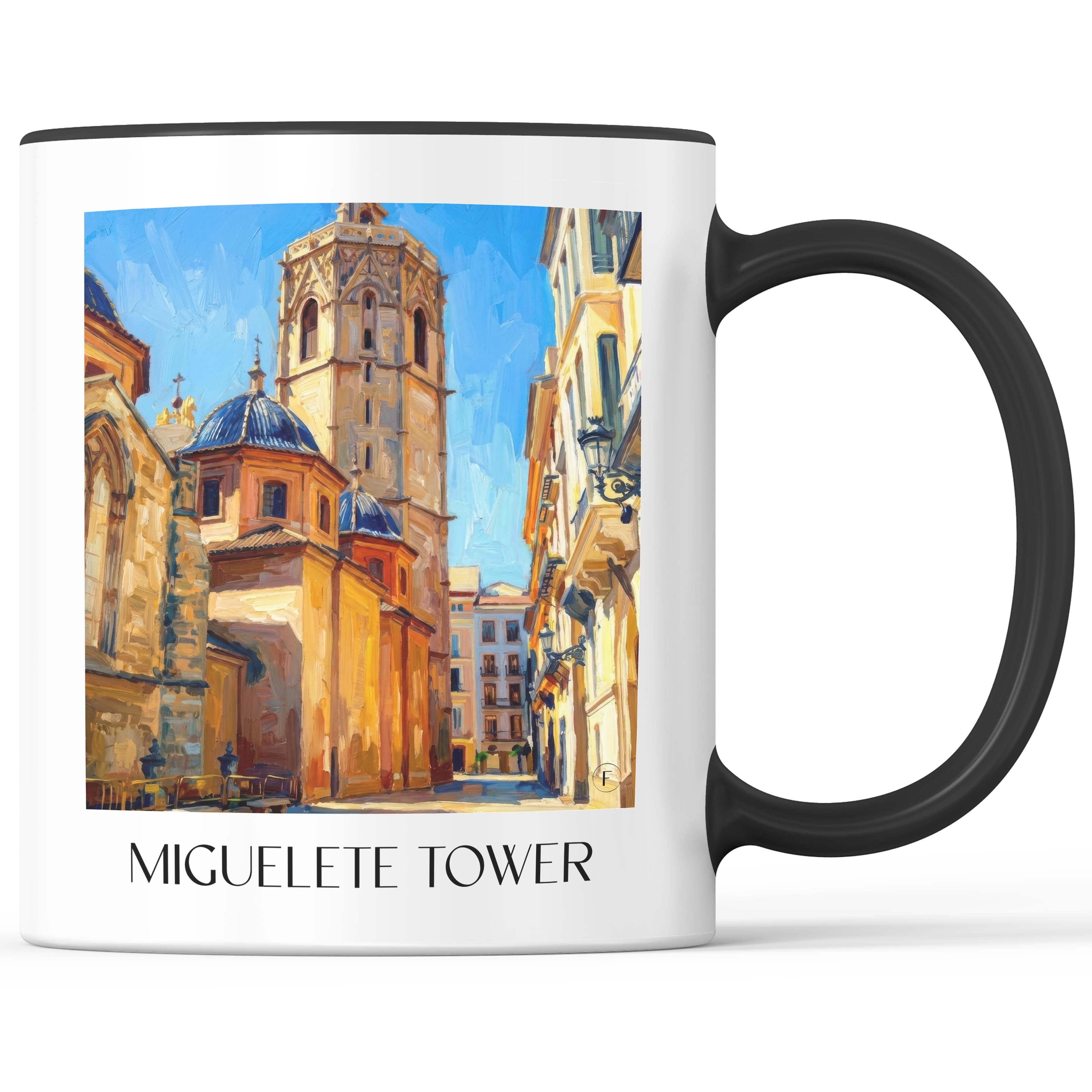 El Micalet Kaffeebecher - Valencia - Spanien Becher - Kaffeetasse im Ölgemälde Stil - favplace