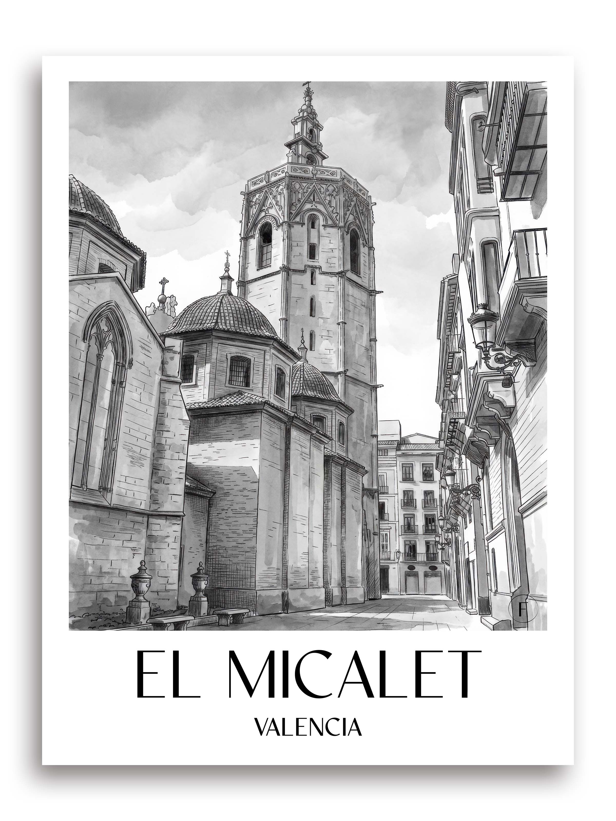 el-micalet-valencia-spanien-poster-aquarell-schwarz-weiss