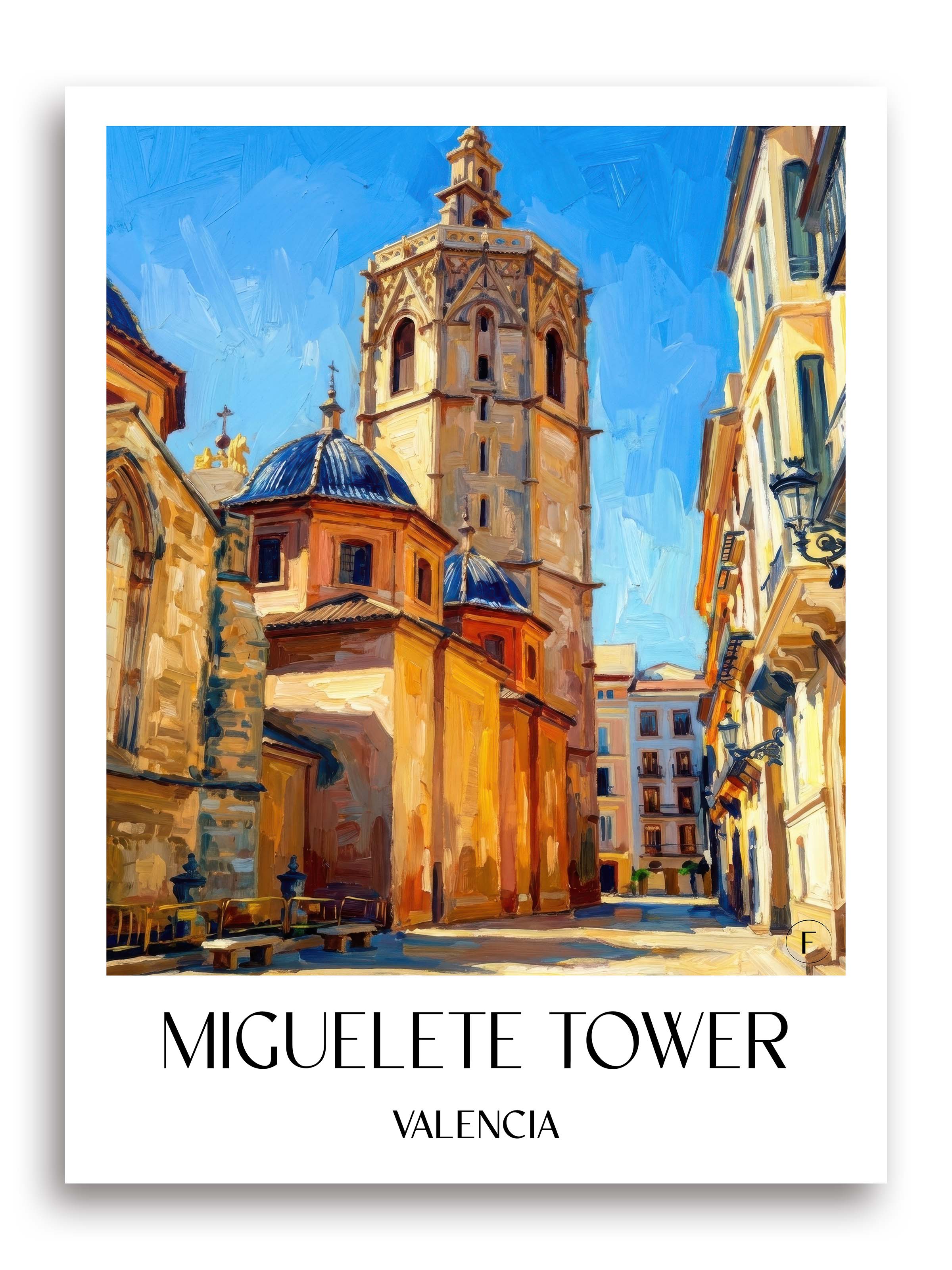 El Micalet Poster - Valencia - Spanien Kunstdruck - Ölgemälde von A4 bis A1 - favplace