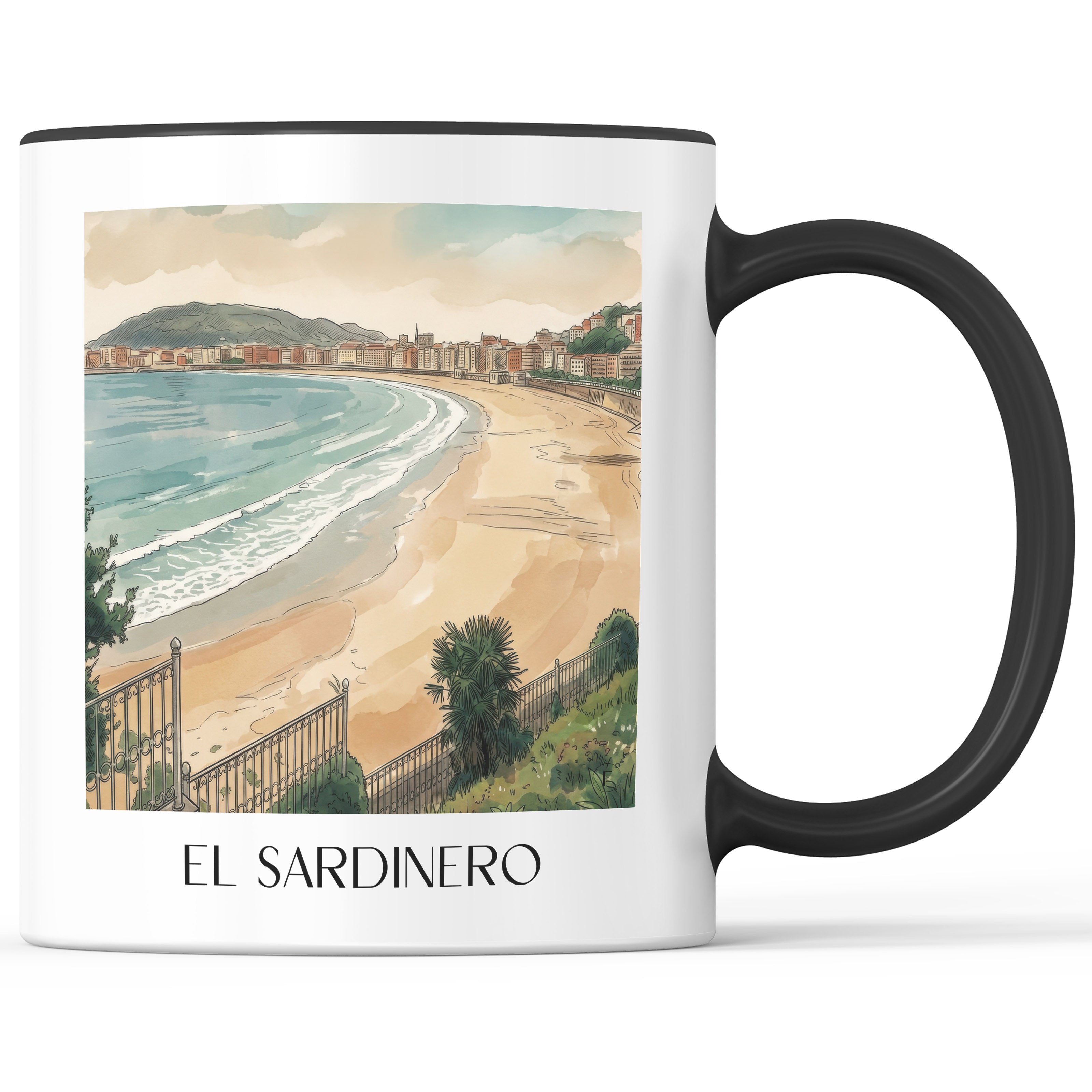 el-sardinero-santander-spanien-kaffeebecher-aquarell