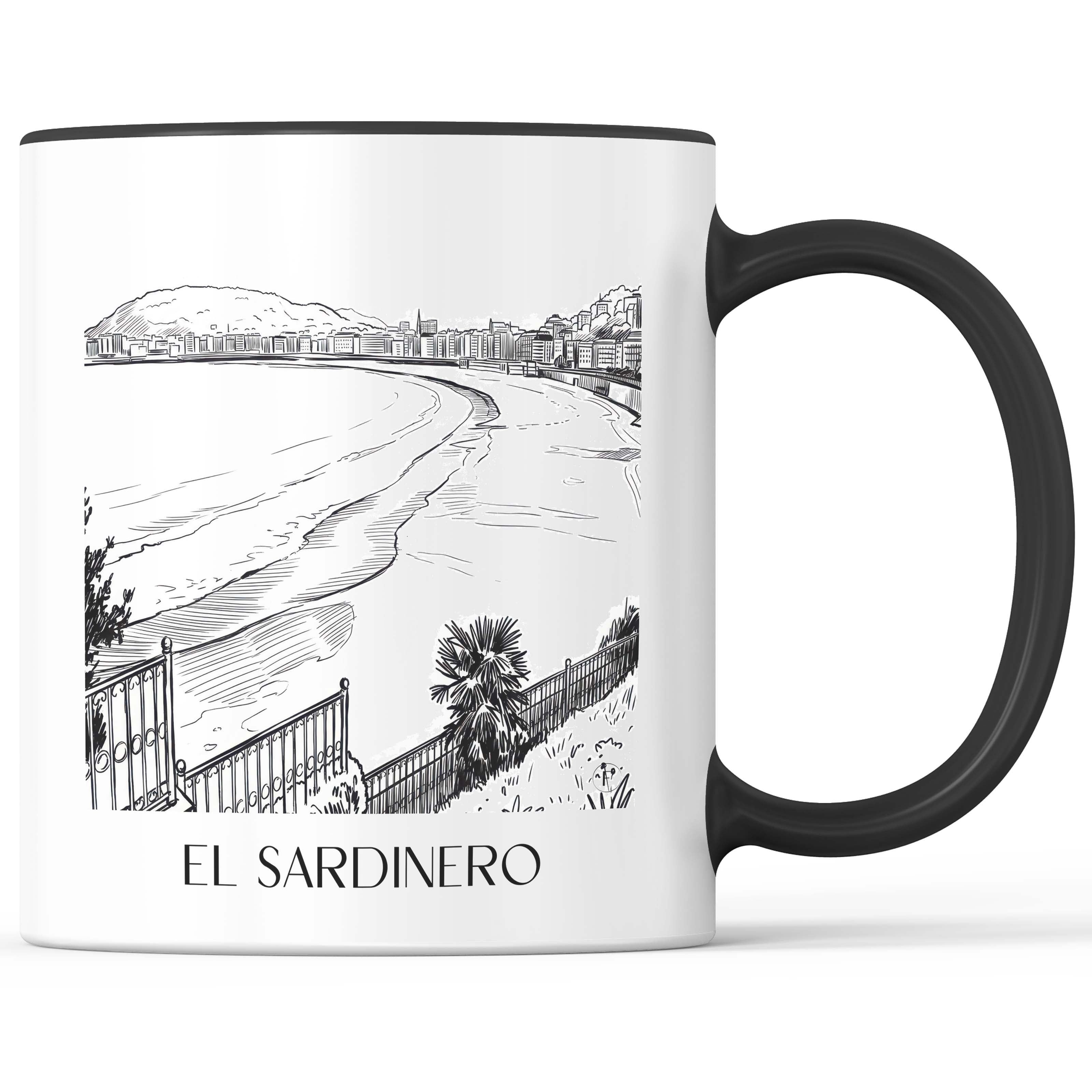 el-sardinero-santander-spanien-kaffeebecher-skizze