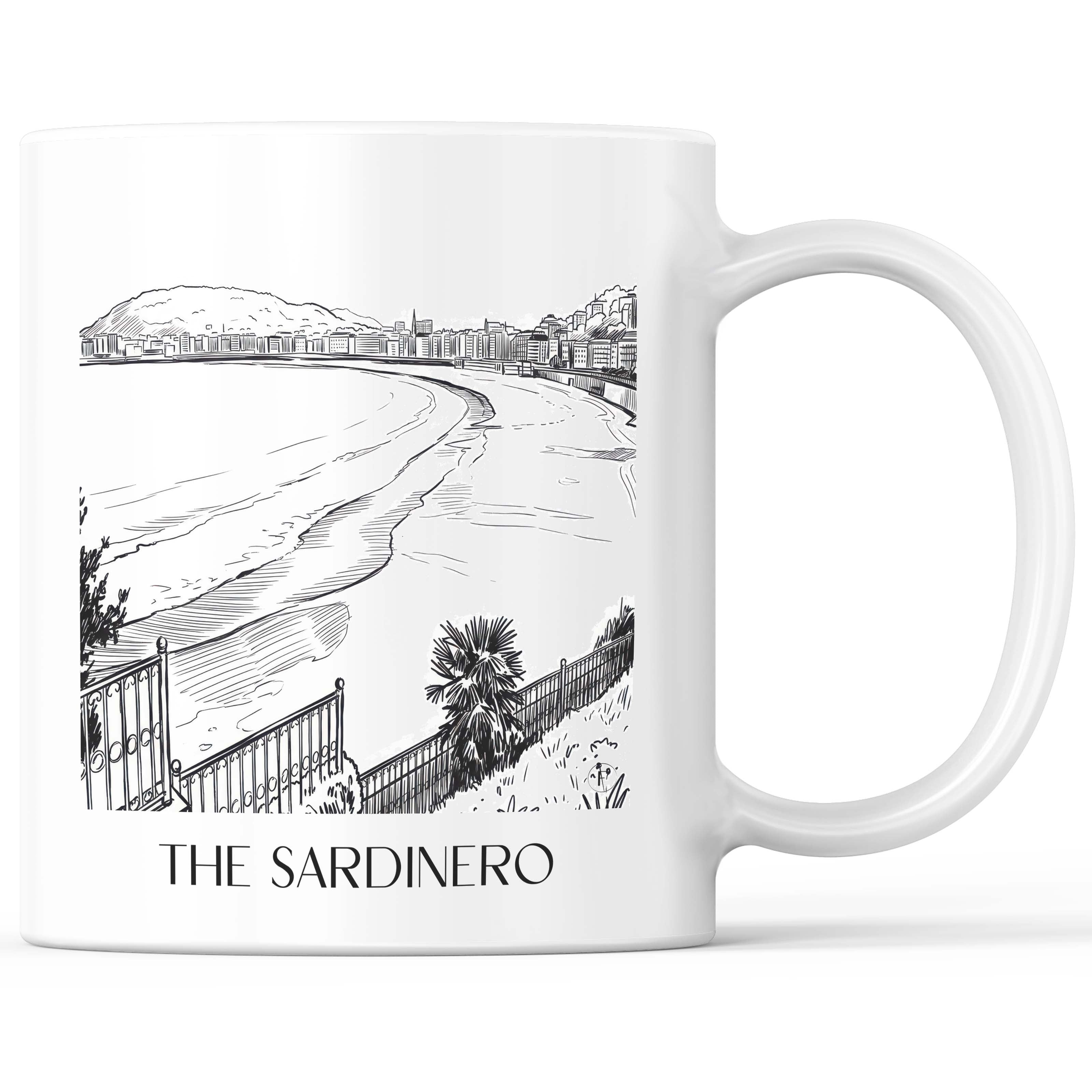 El Sardinero Kaffeebecher - Santander - Spanien Becher - Kaffeetasse im Skizze Stil - favplace