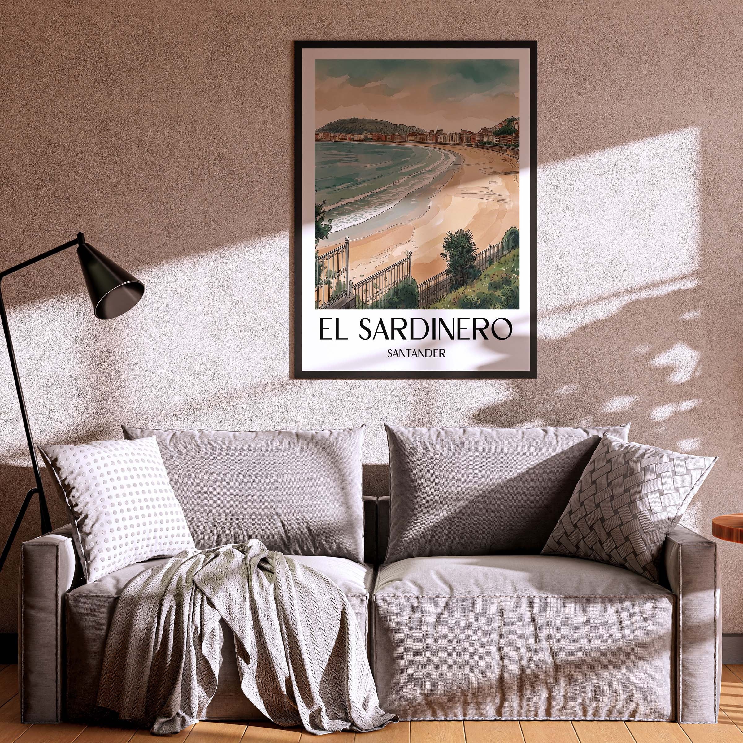 el-sardinero-santander-spanien-poster-aquarell