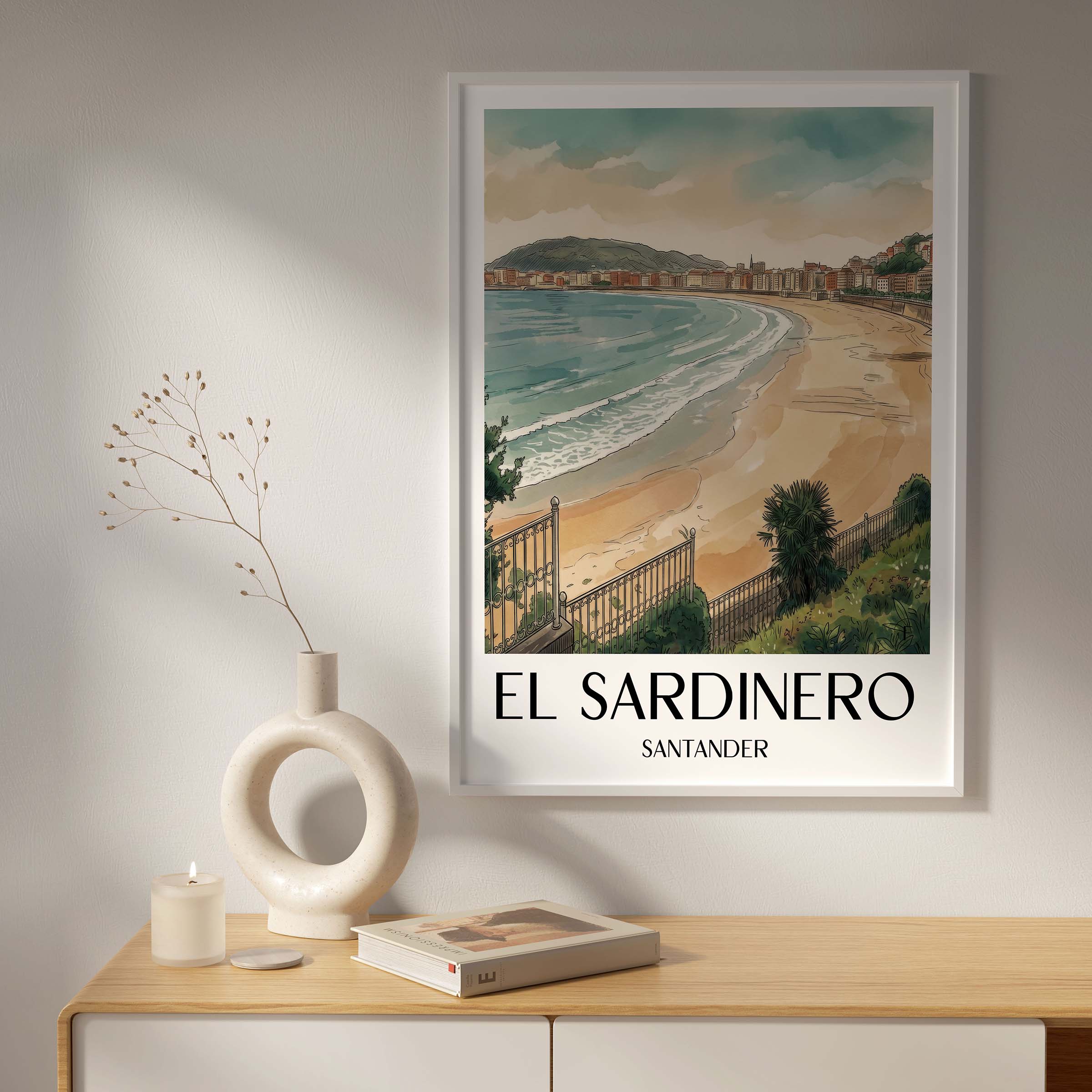 el-sardinero-santander-spanien-poster-aquarell